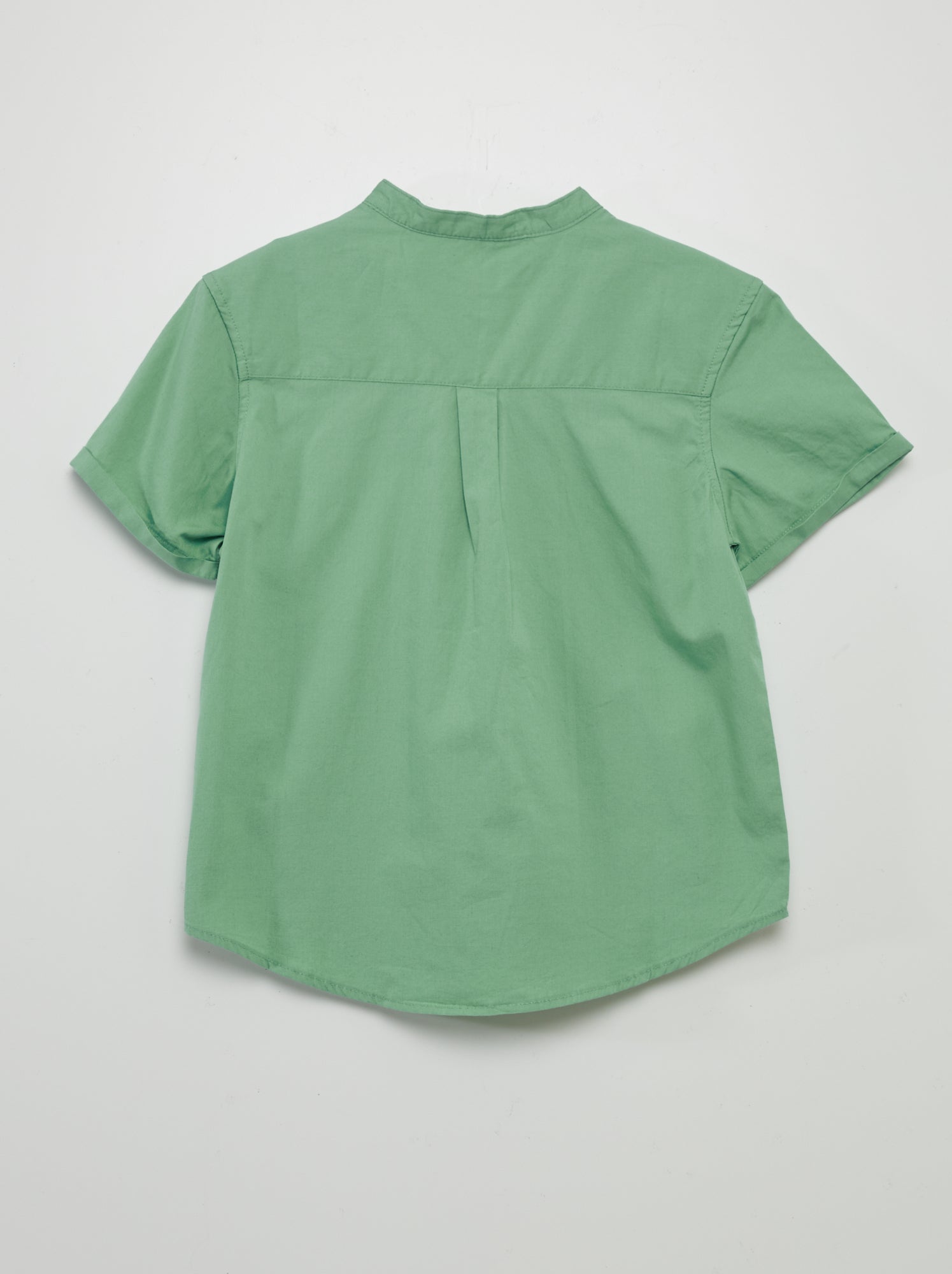 Camicia con collo alla coreana - VERDE