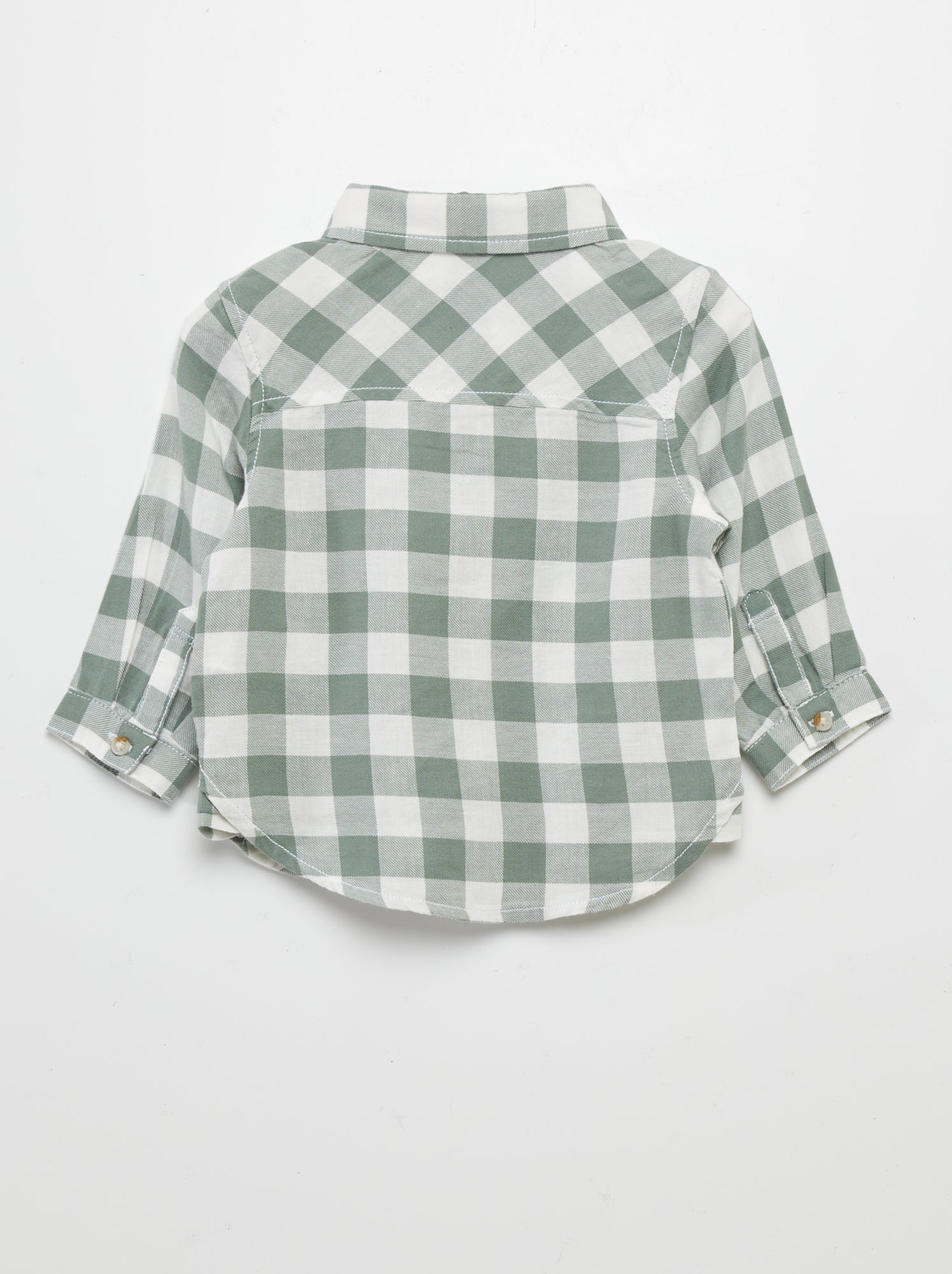Camicia in twill a quadri - VERDE