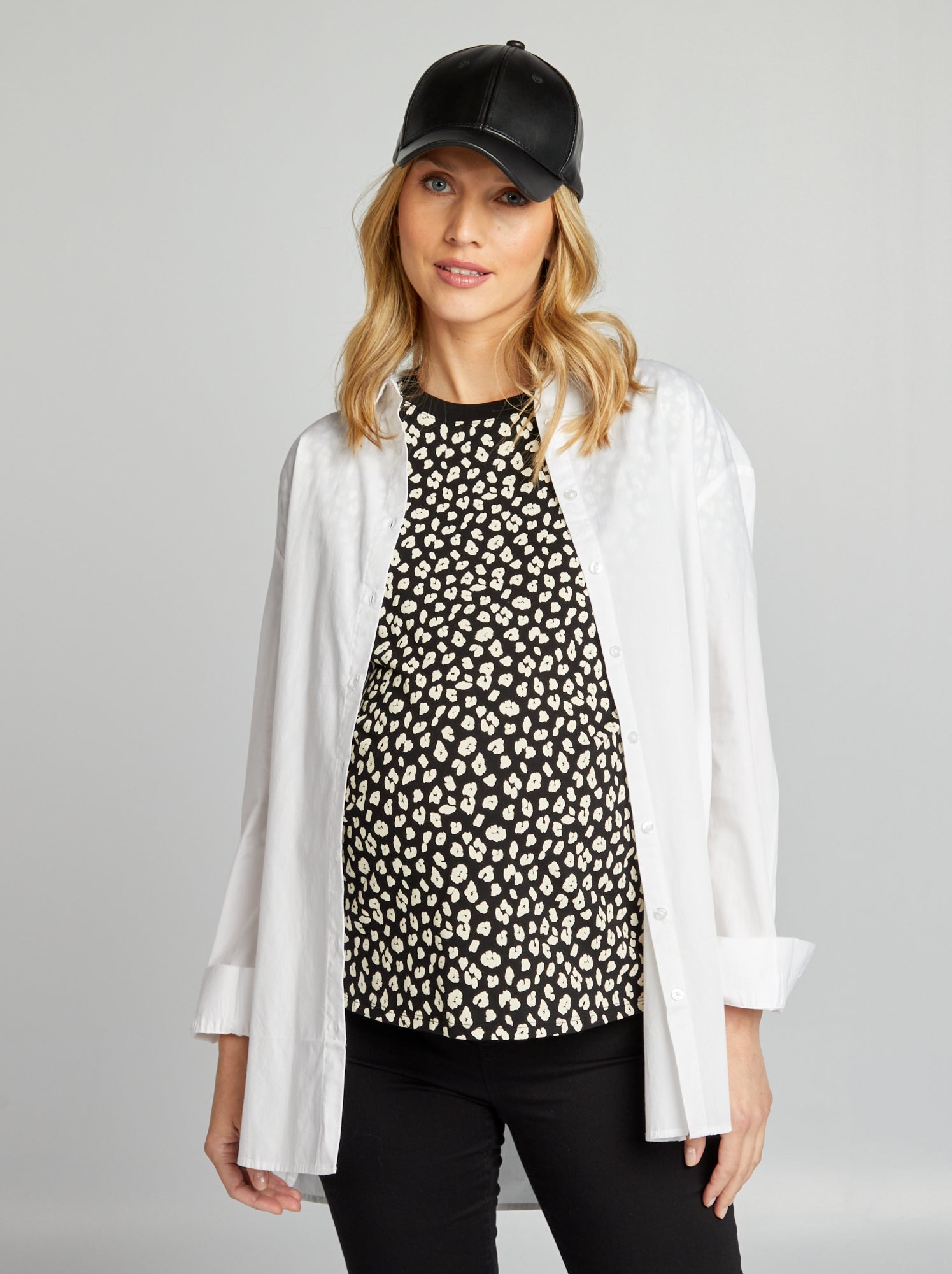 Camicia premaman oversize - bianco