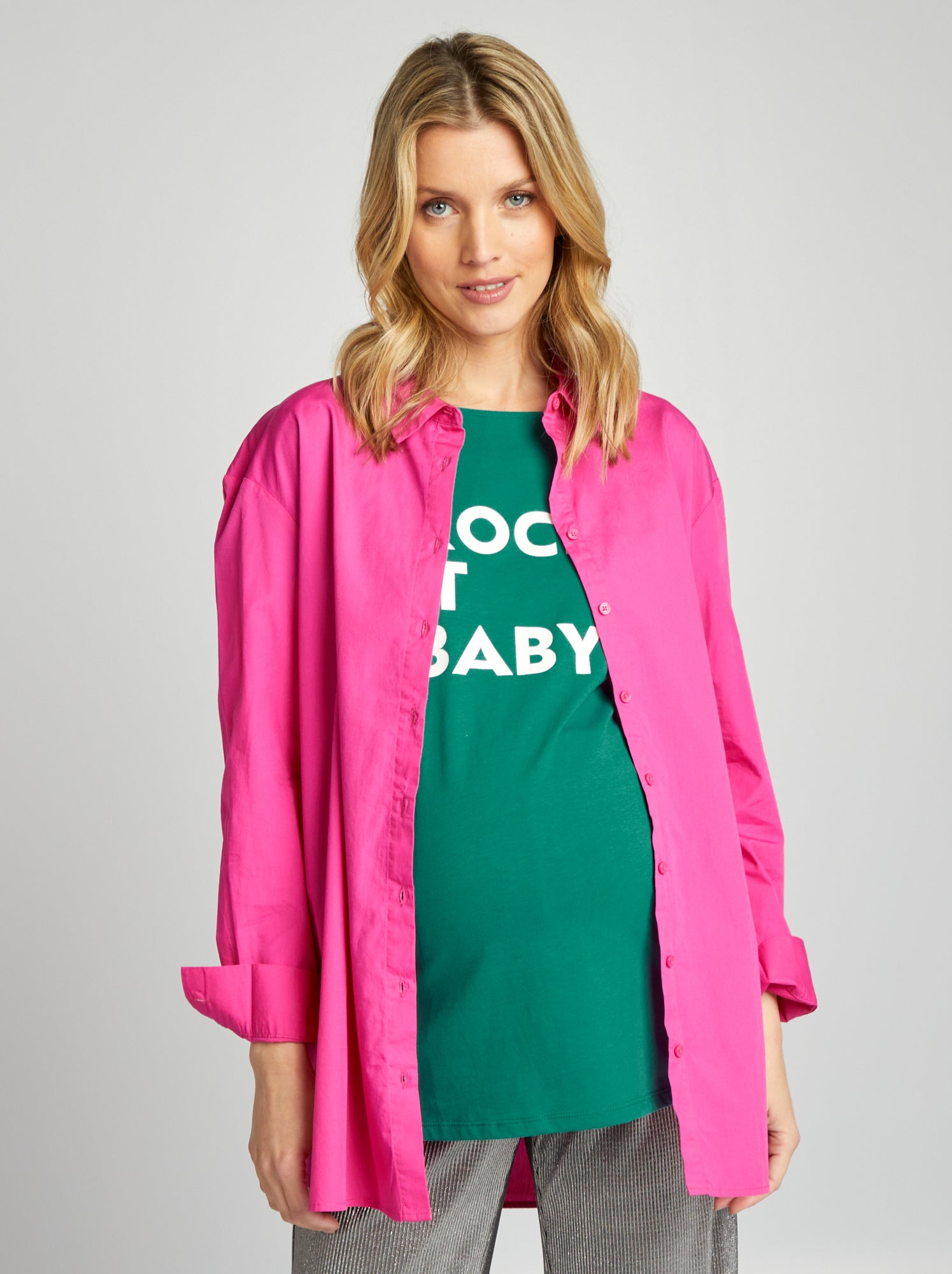 Camicia premaman oversize - ROSA