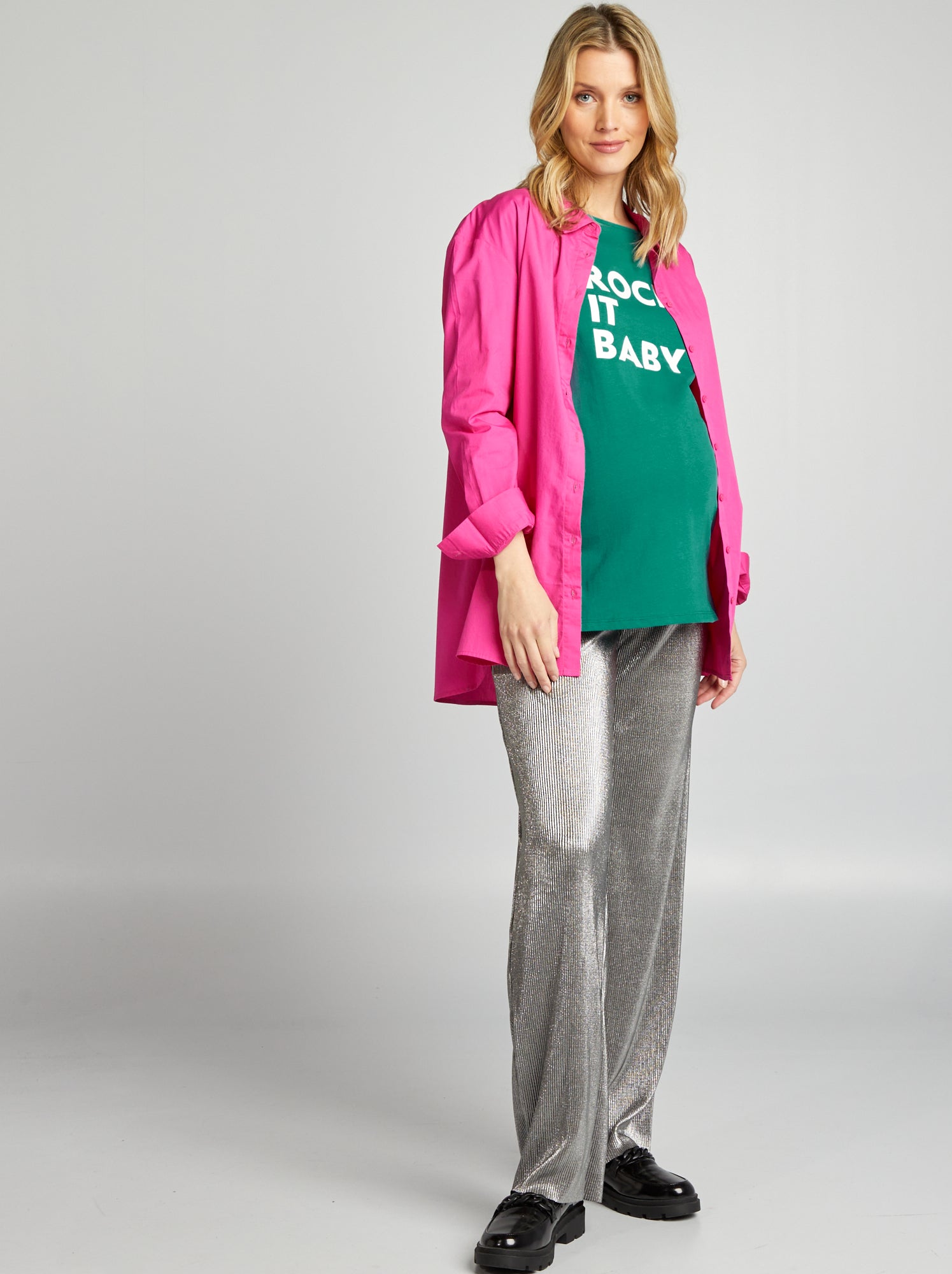 Camicia premaman oversize - ROSA
