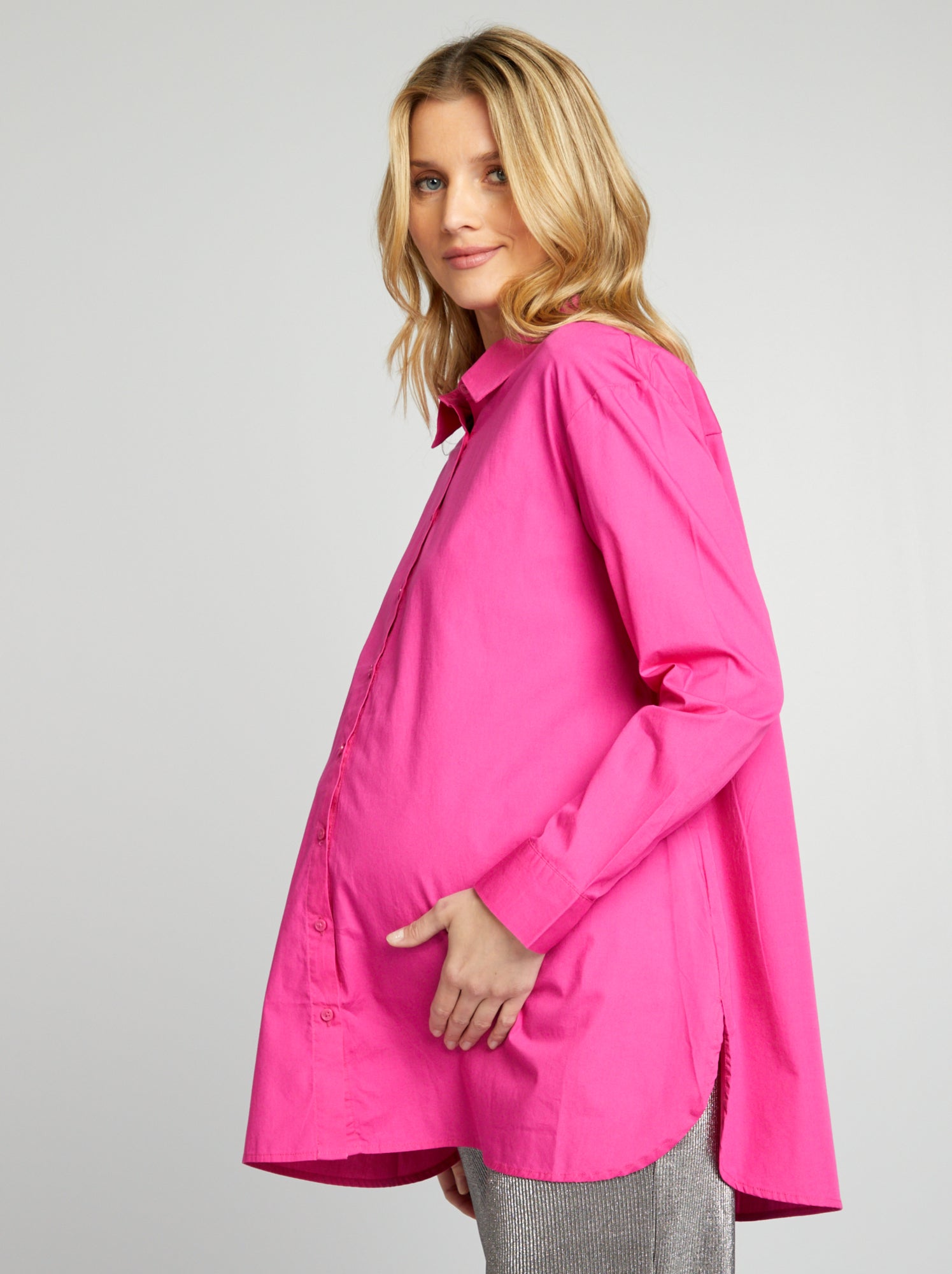 Camicia premaman oversize - ROSA