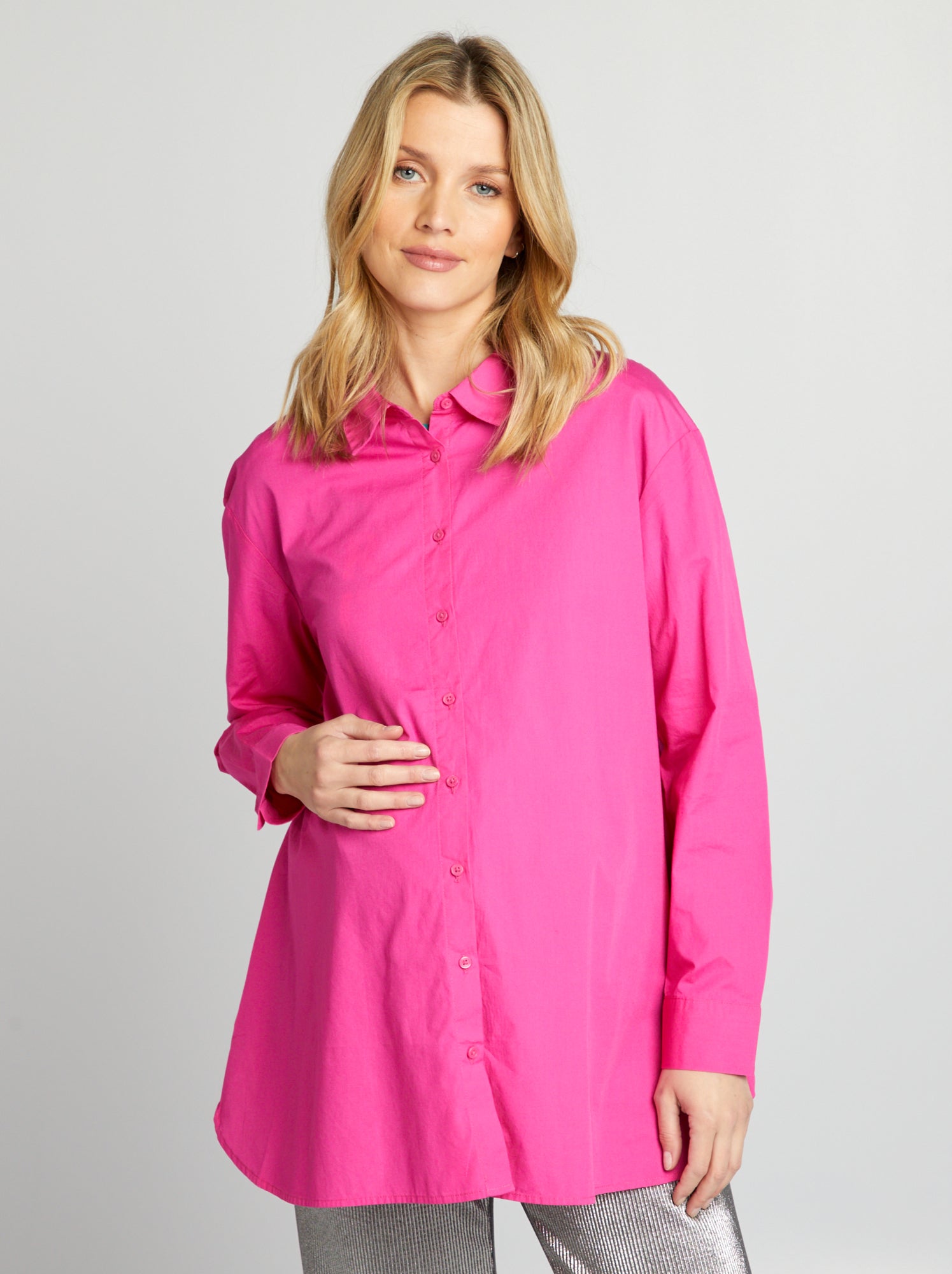 Camicia premaman oversize - ROSA