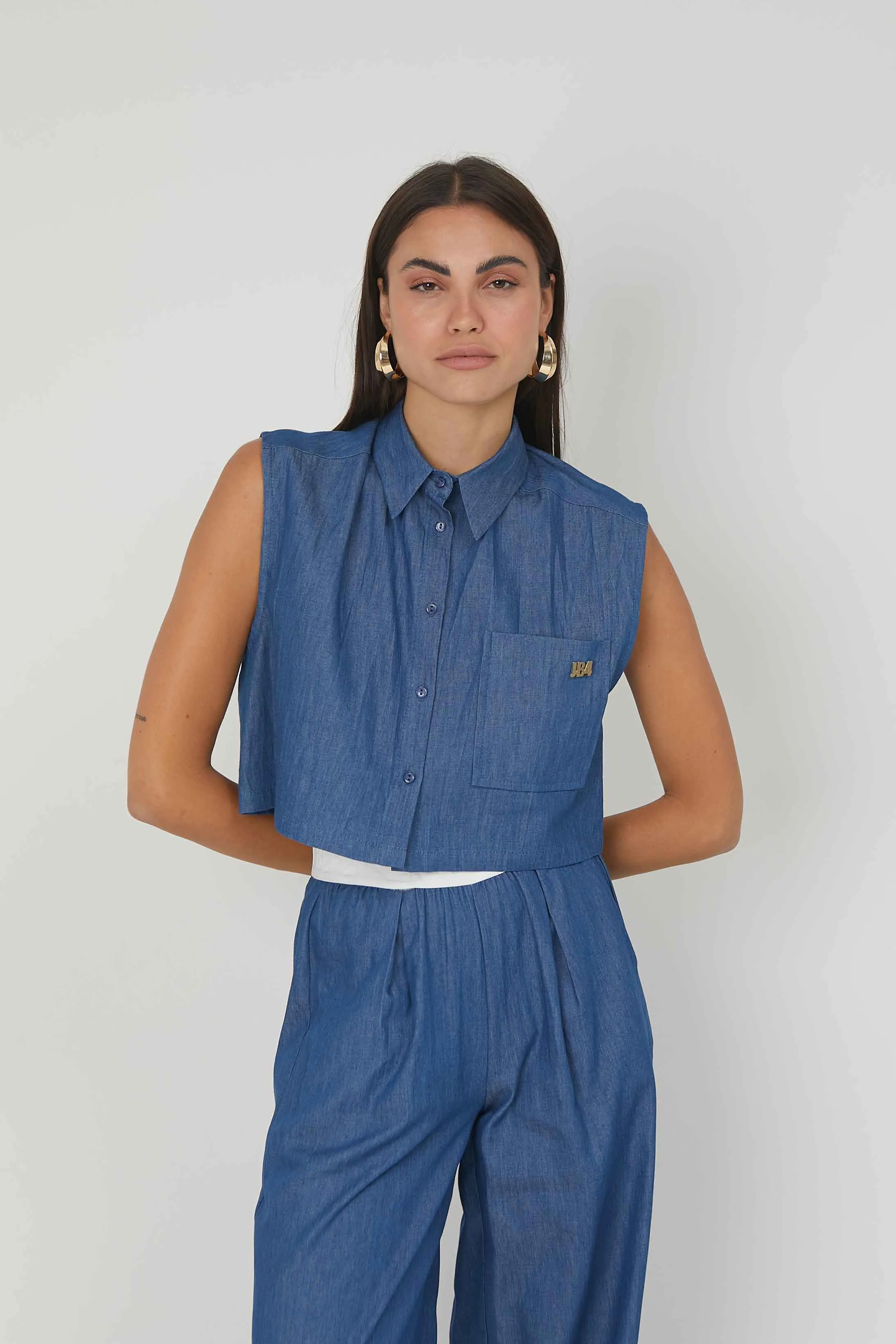 CAMICIA SMANICATA CHAMBRAY DENIM