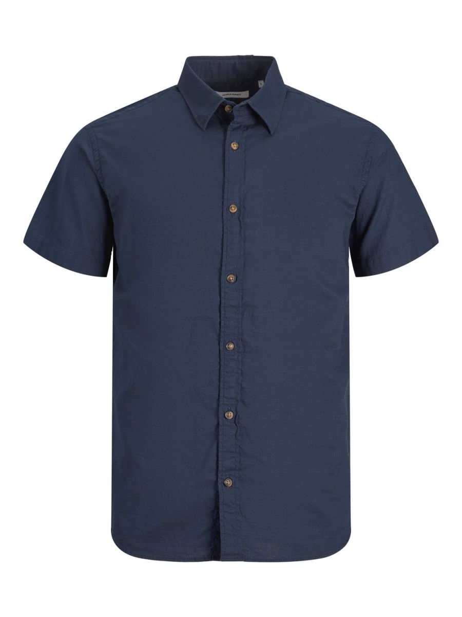 CAMICIE Ragazzo JACK&JONES 12223332 SLUB SS NAVY BLAZER