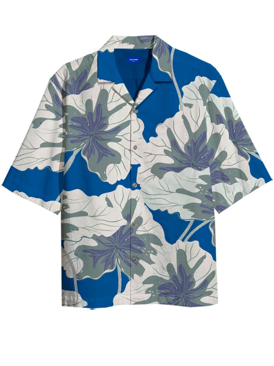 CAMICIE Uomo JACK&JONES 12241163 RESORT NAUTICAL BLUE
