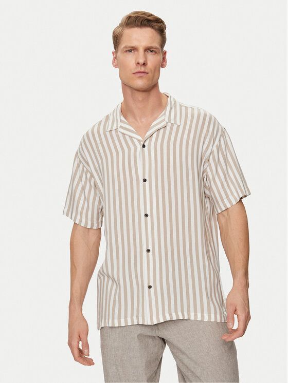CAMICIE Uomo JACK&JONES 12249367 RESORT STRIPE CROCKERY