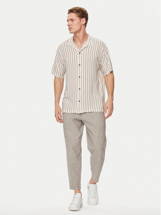 CAMICIE Uomo JACK&JONES 12249367 RESORT STRIPE CROCKERY