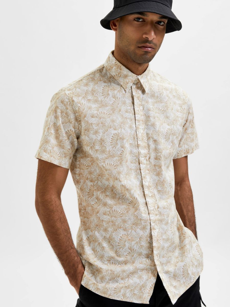 CAMICIE Uomo SELECTED 16084664 REGPERL OATMEAL