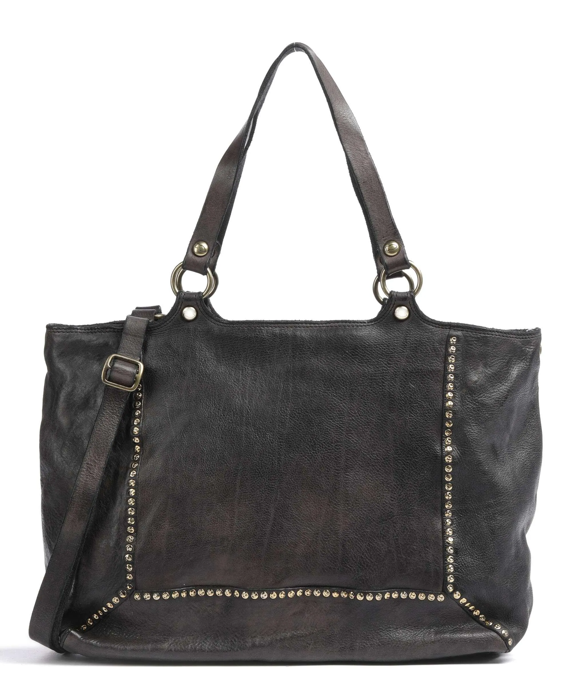  Campomaggi Borsa shopper pelle di vacchetta grana marrone scuro  