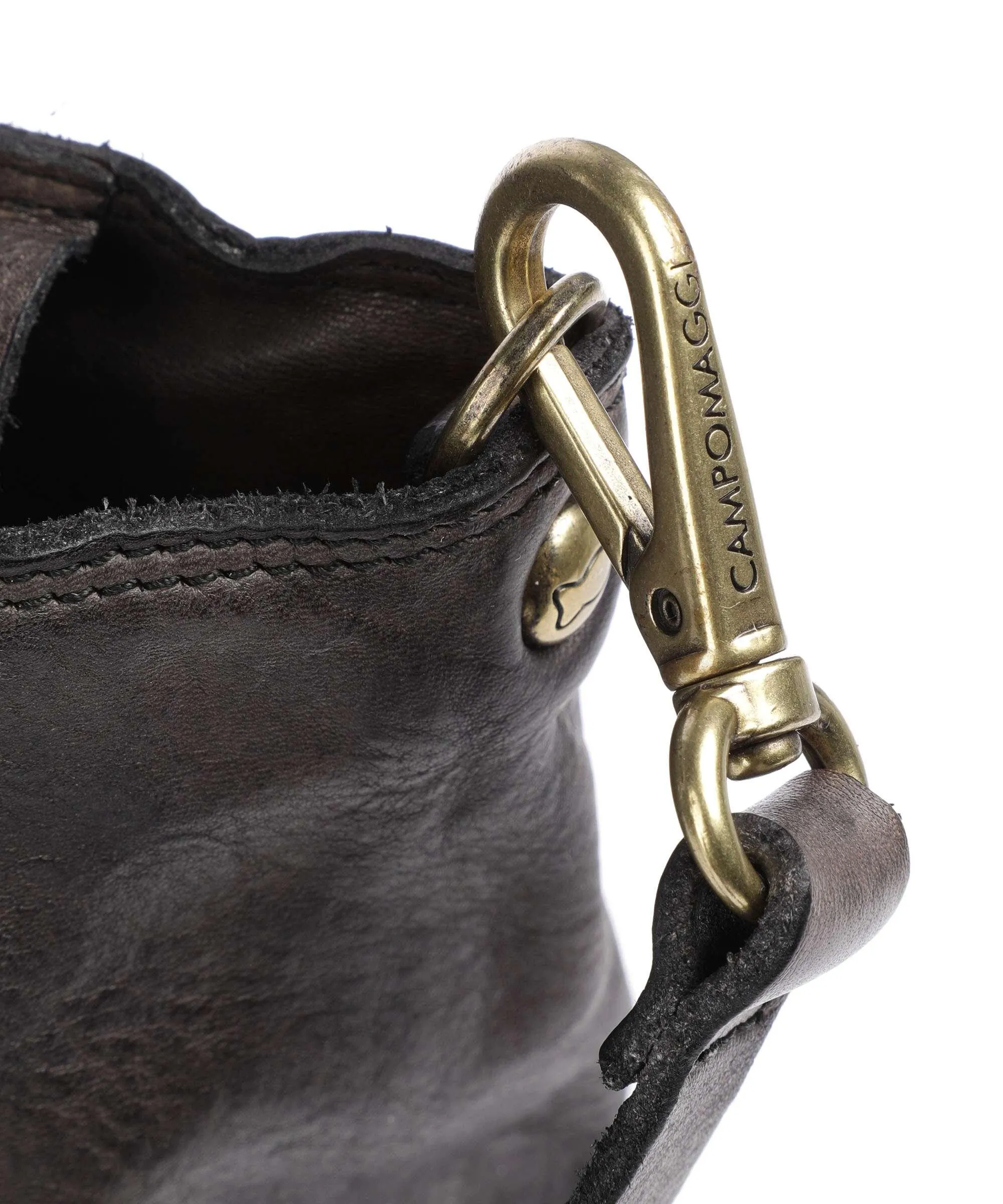  Campomaggi Borsa shopper pelle di vacchetta grana marrone scuro  