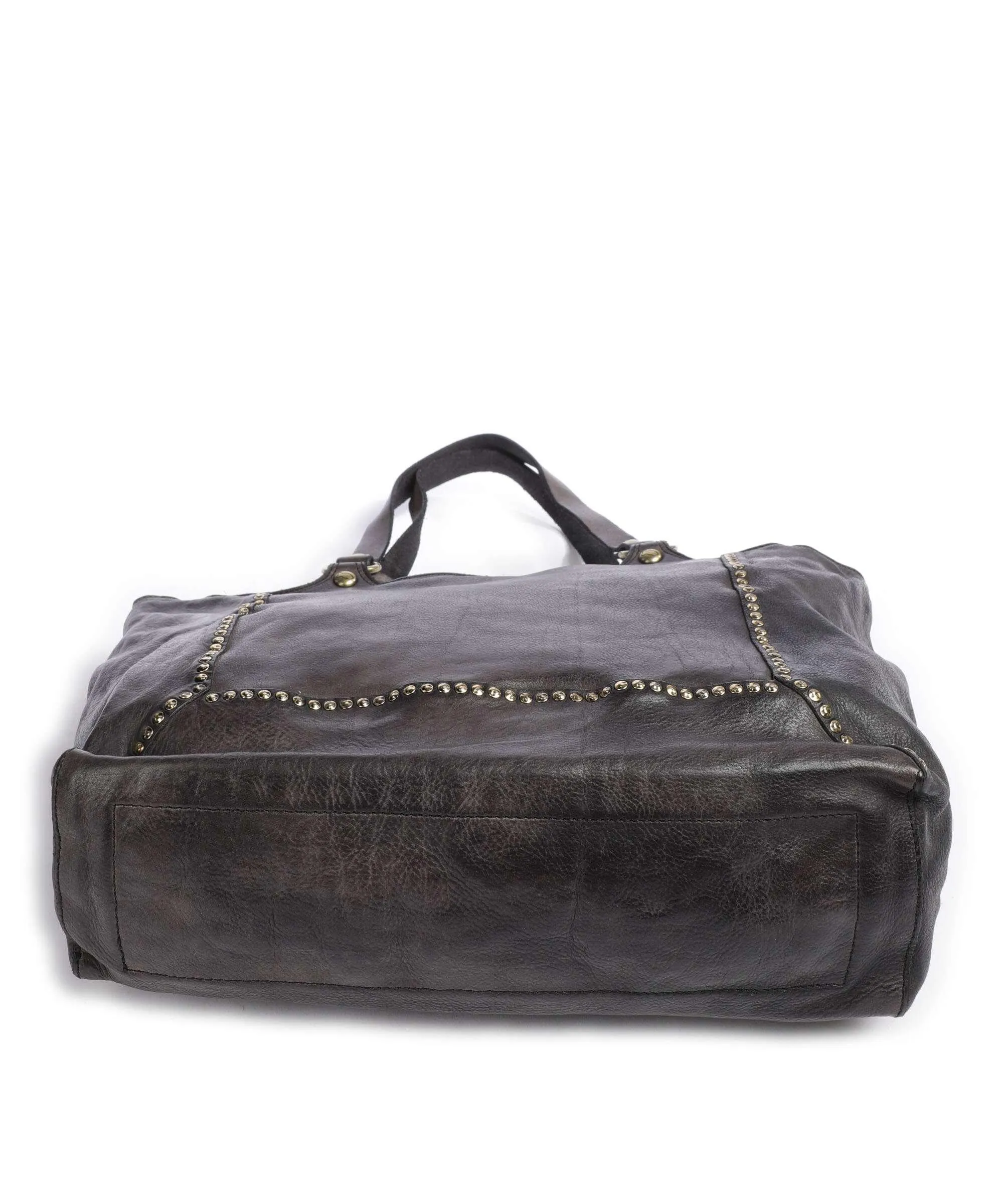  Campomaggi Borsa shopper pelle di vacchetta grana marrone scuro  