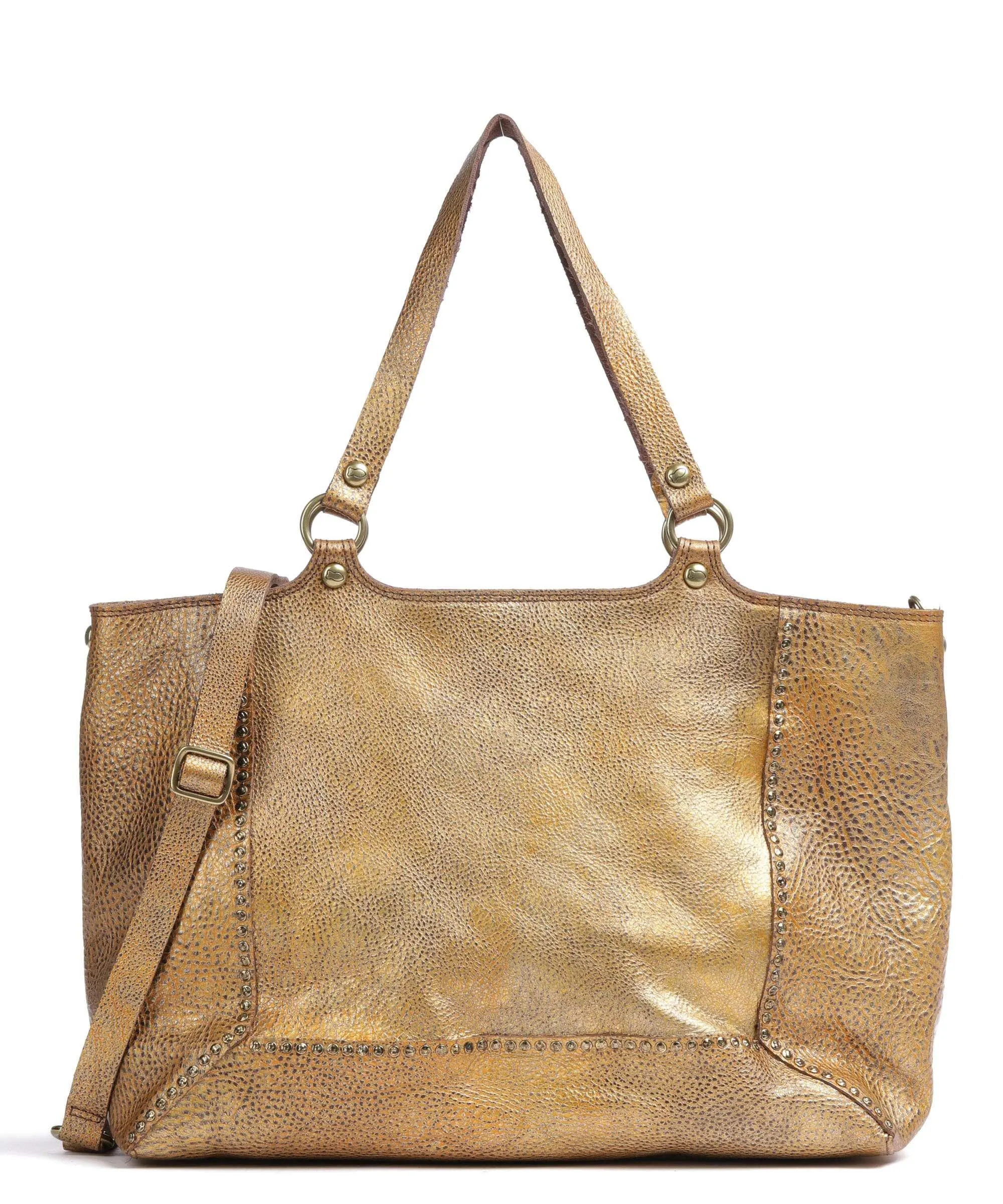  Campomaggi Borsa shopper pelle di vacchetta grana oro  