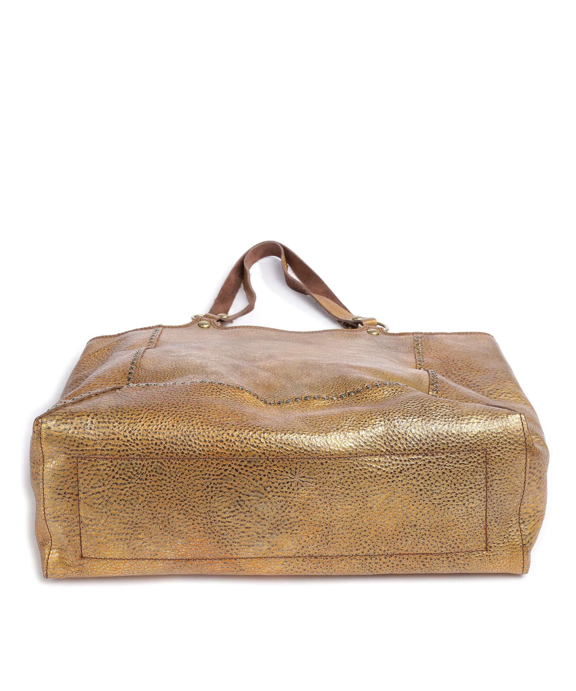  Campomaggi Borsa shopper pelle di vacchetta grana oro  