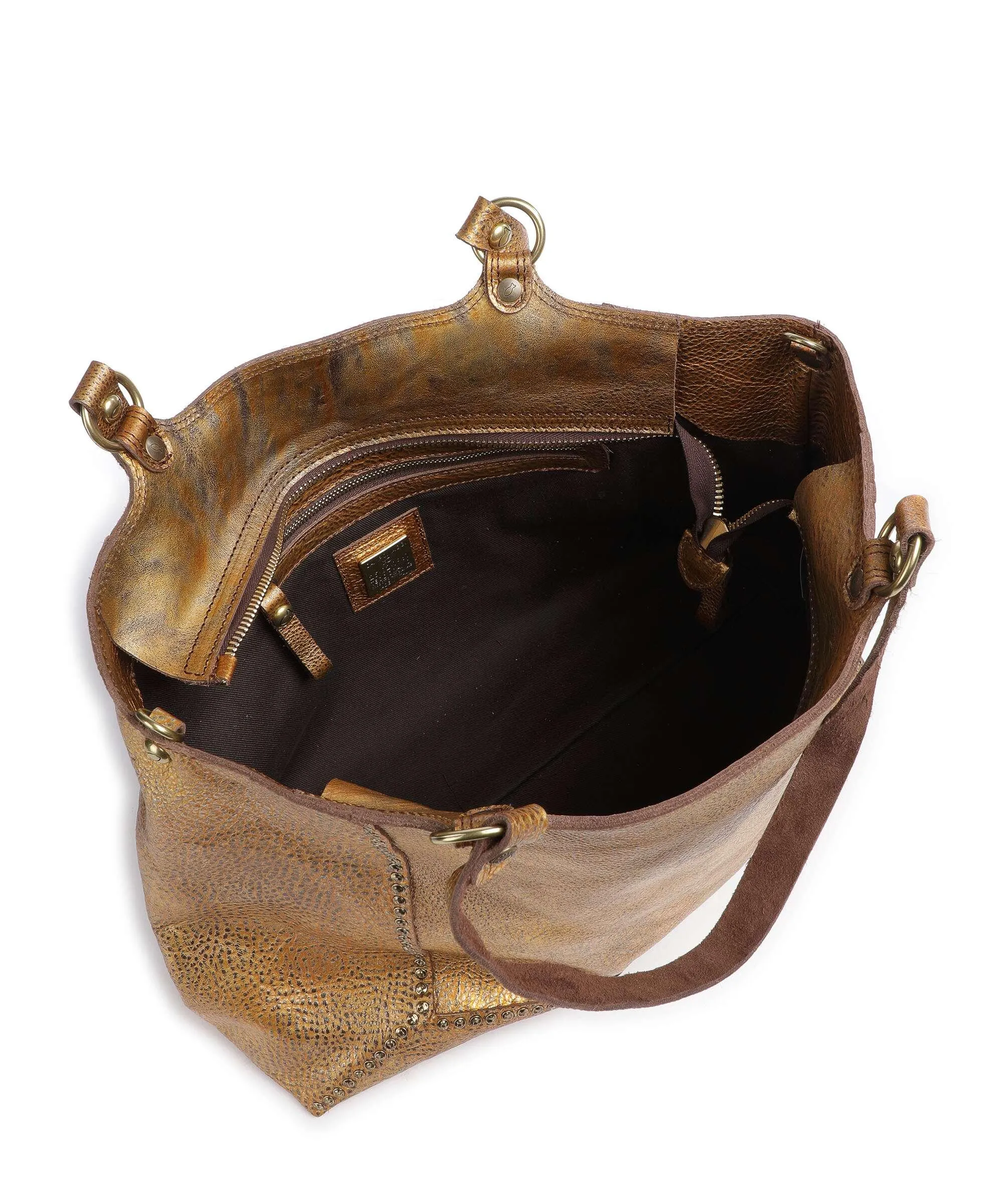  Campomaggi Borsa shopper pelle di vacchetta grana oro  