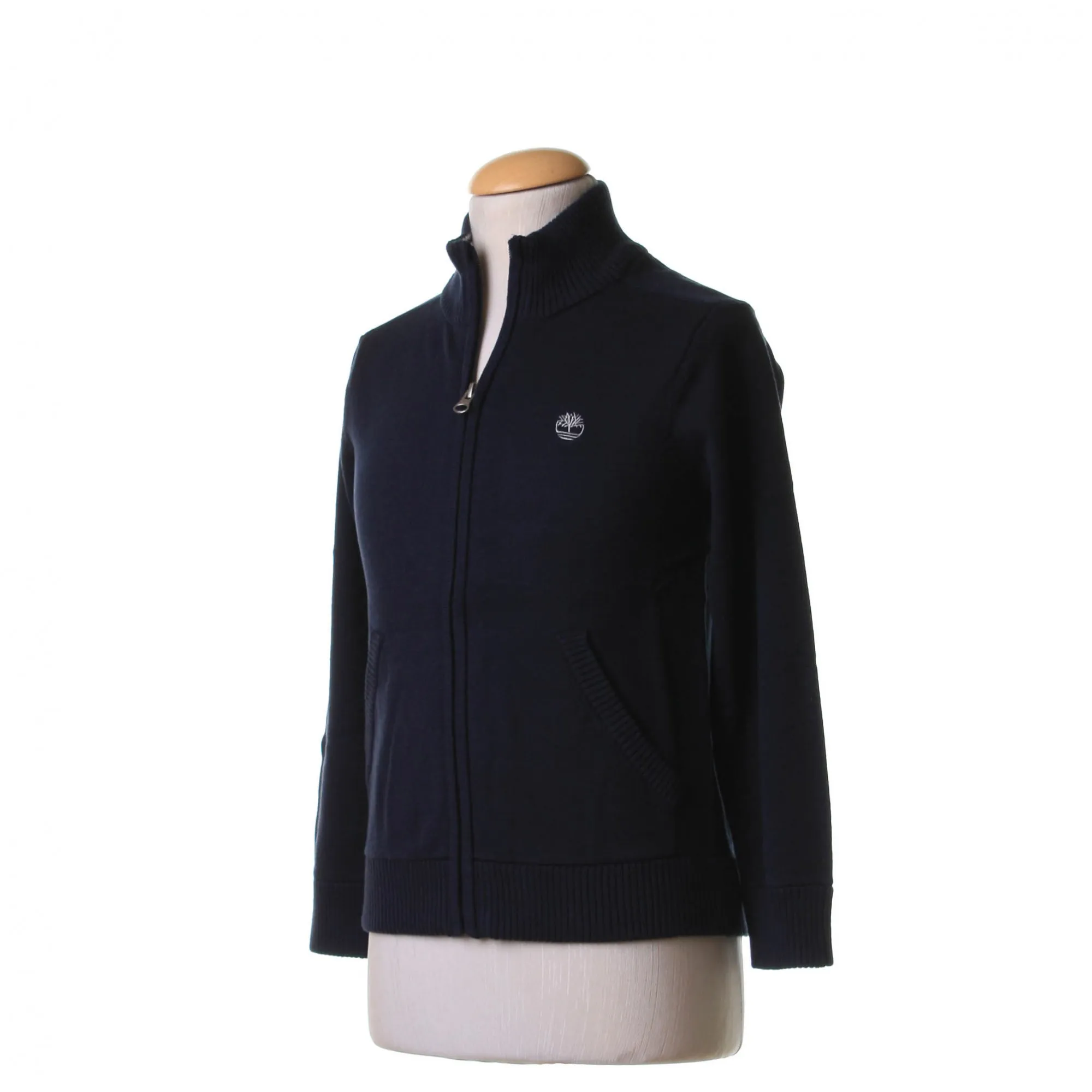 Cardigan Lupetto Blu Navy Con Zip