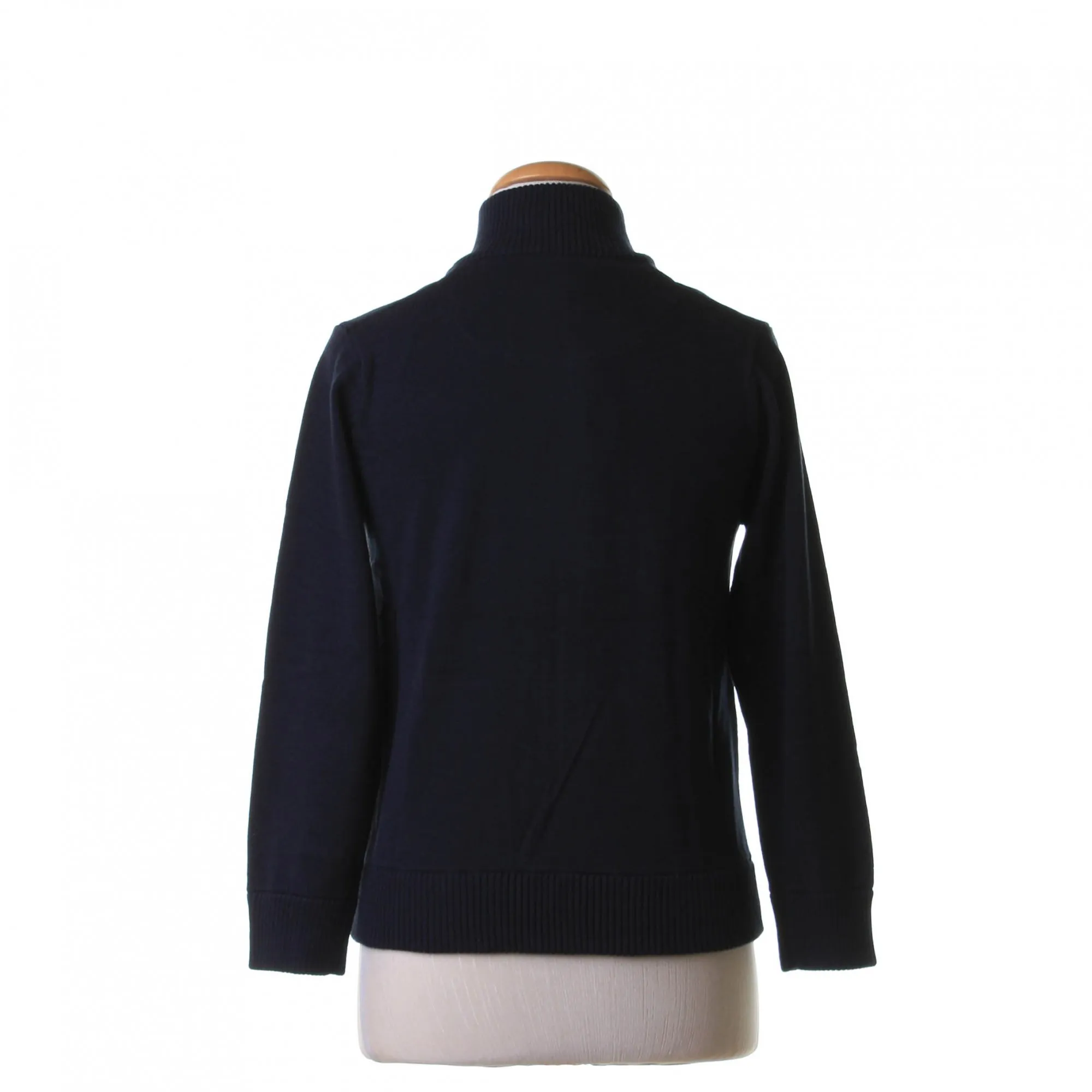 Cardigan Lupetto Blu Navy Con Zip