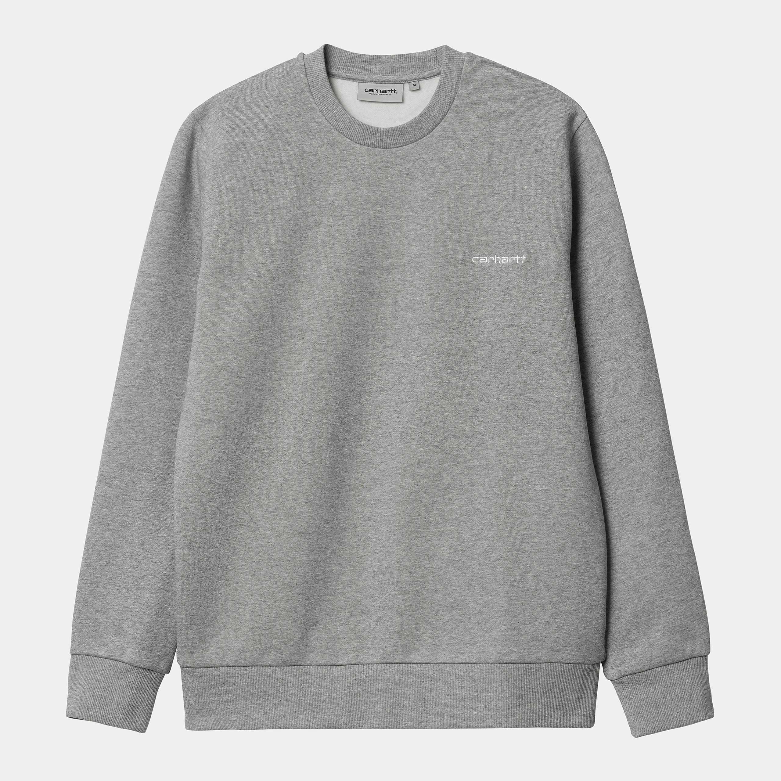 Carhartt men's crewneck sweatshirt 1031242 00D gray heather-white