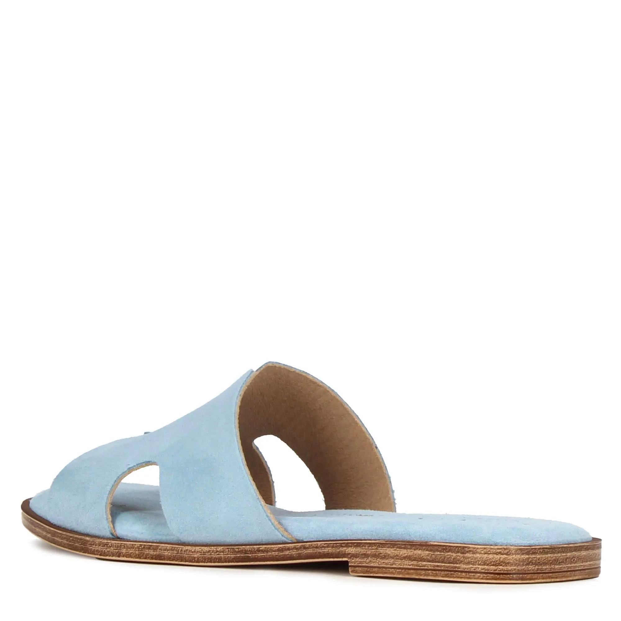 Ciabattine da donna in pelle scamosciata colore turchese