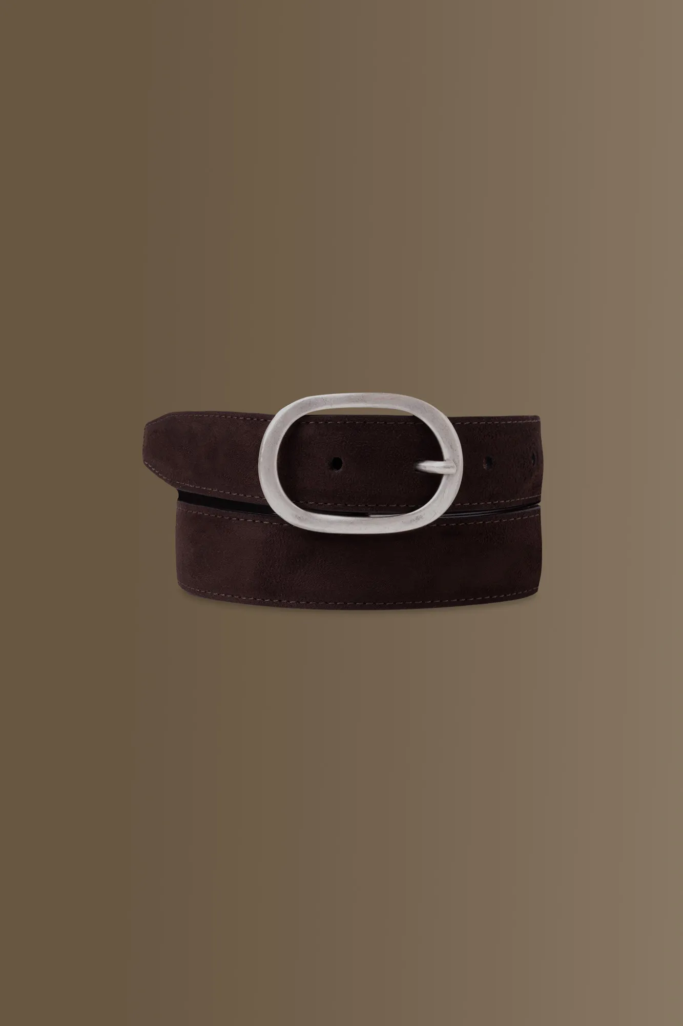 Cintura brown uomo in suede misto pelle