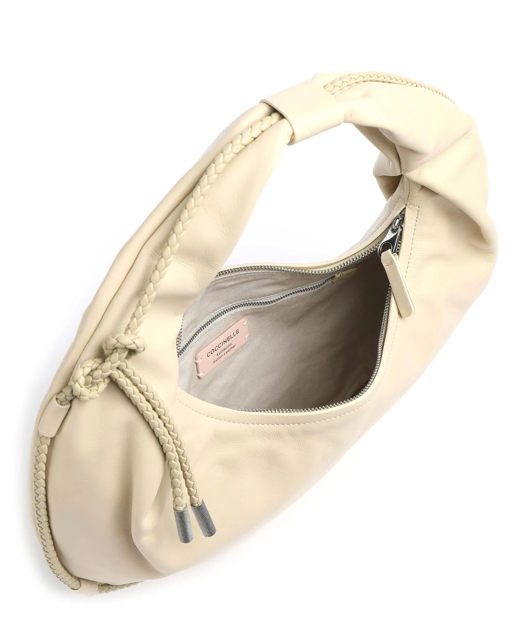  Coccinelle Sinfonia Borsa hobo pelle di vacchetta finemente grana beige  