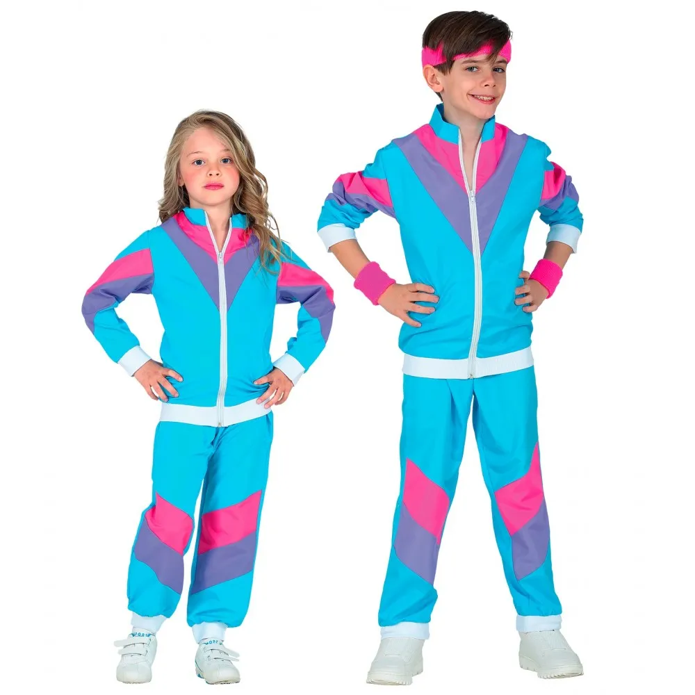 Costume Tuta Anni 80 Bambino Unisex per Feste a Tema, Taglia 8-10 anni, 140 cm