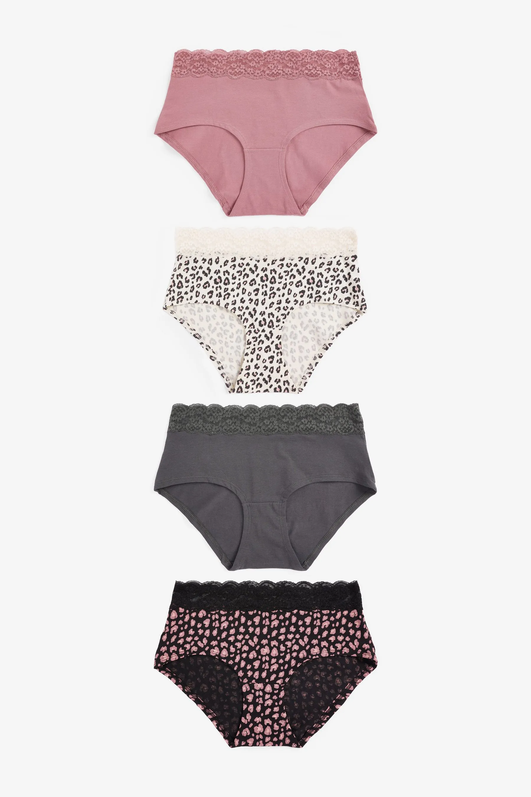 Cotone e Pizzo Slip 4 Confezione