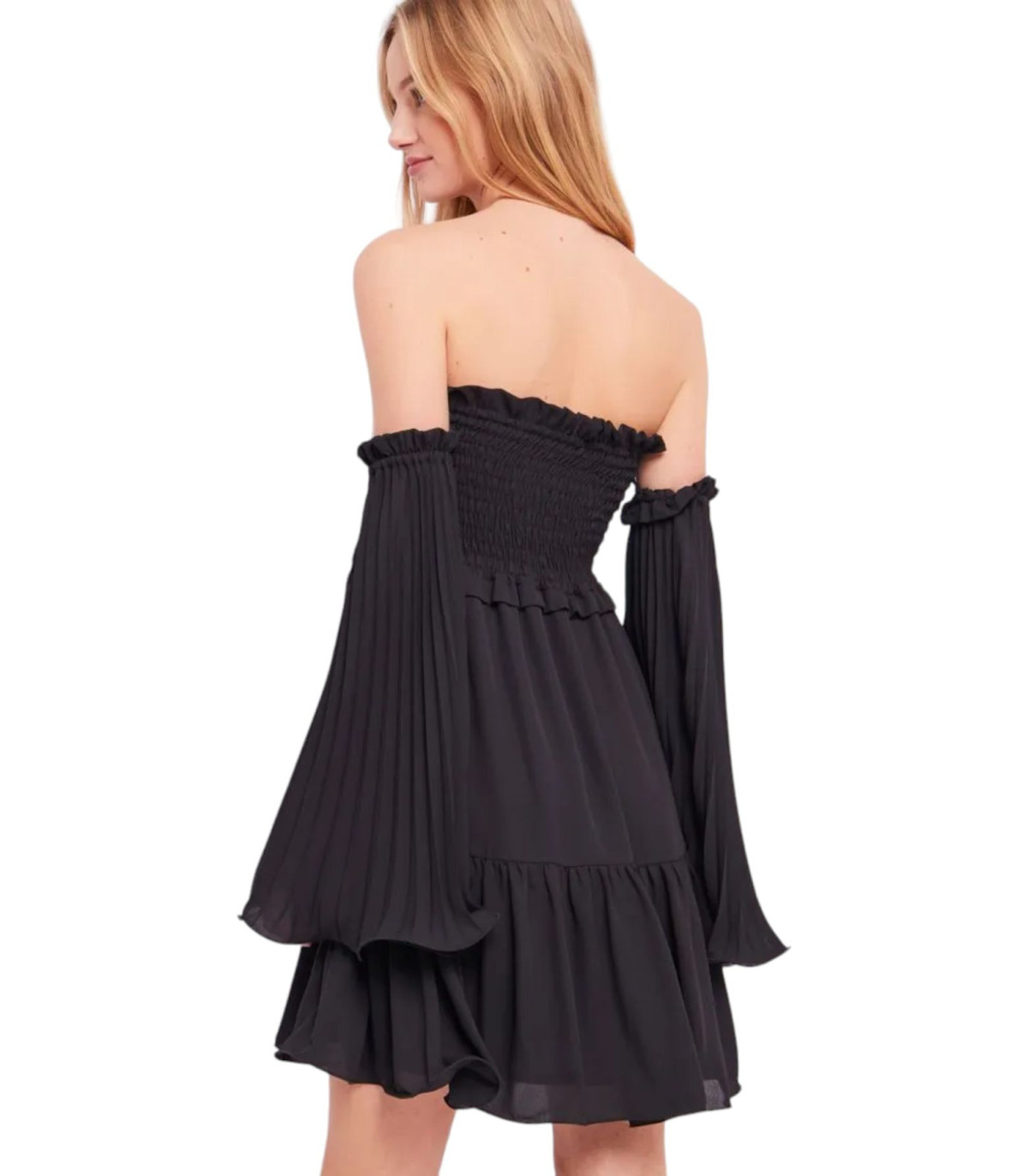 Denny Rose Donna Vestito Corto Plissettato In Georgette