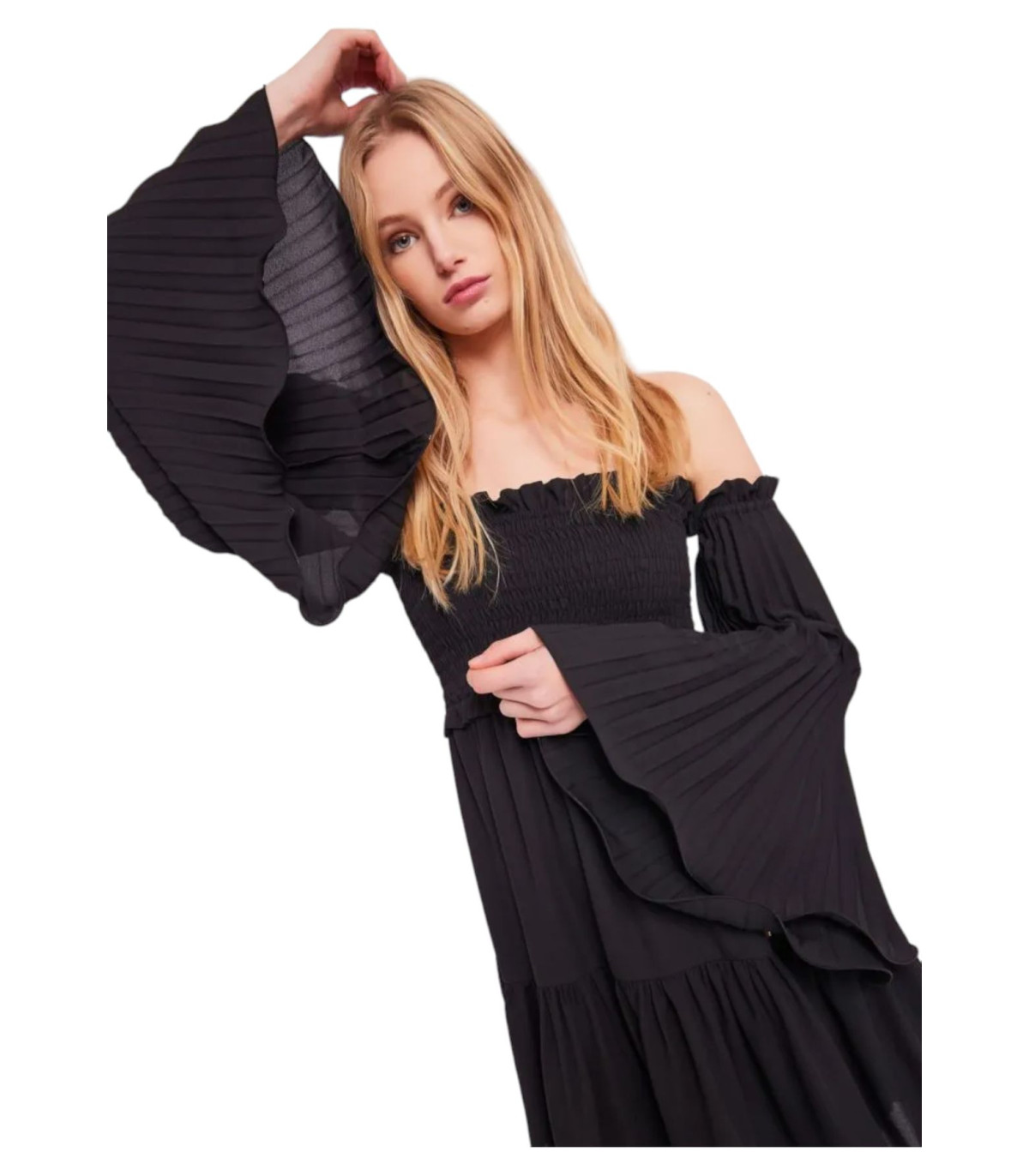 Denny Rose Donna Vestito Corto Plissettato In Georgette
