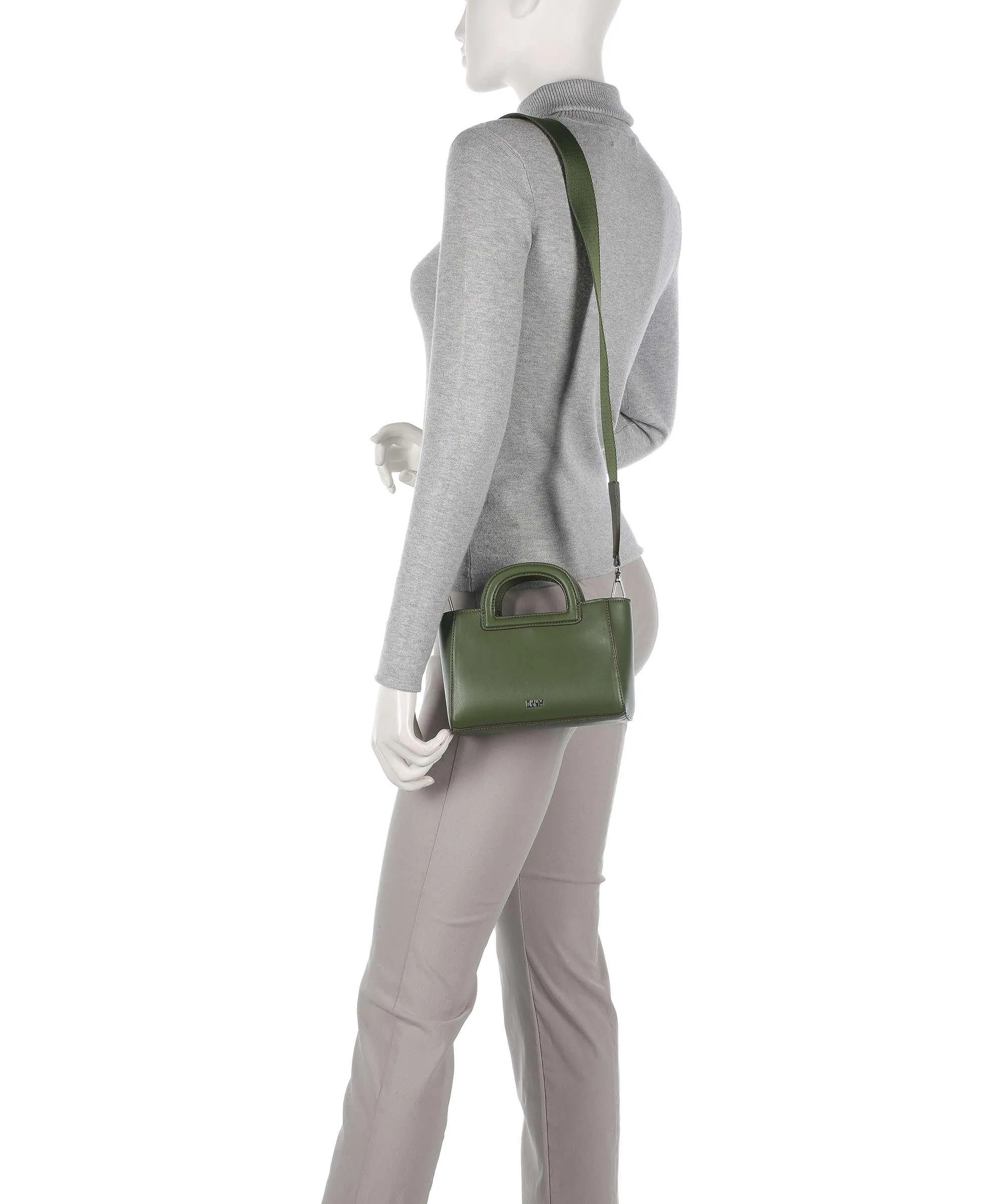  DKNY Drew Borsa a mano pelle sintetica verde scuro  