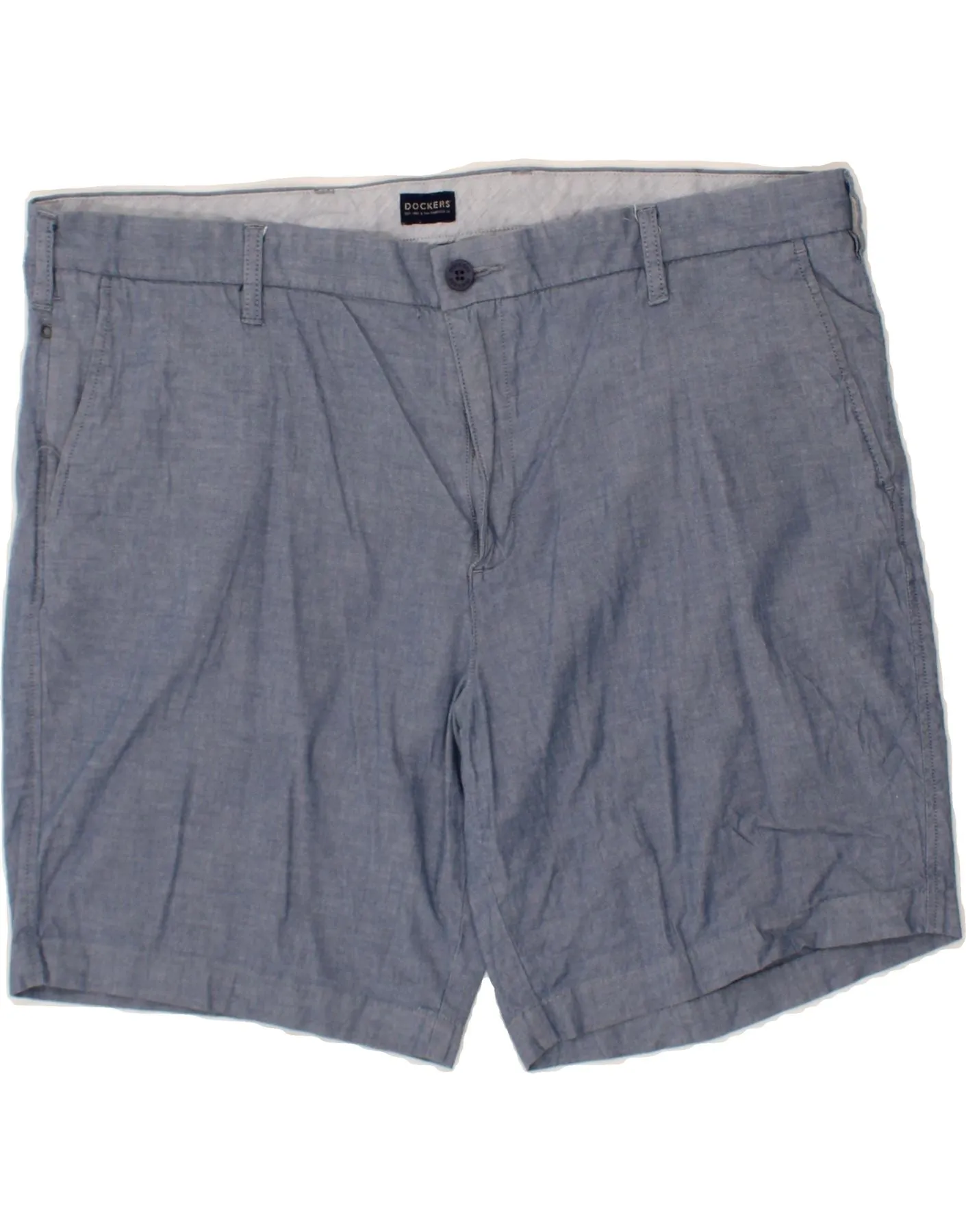 DOCKERS Mens Flex Chino Shorts W42 2XL Navy Blue Cotton