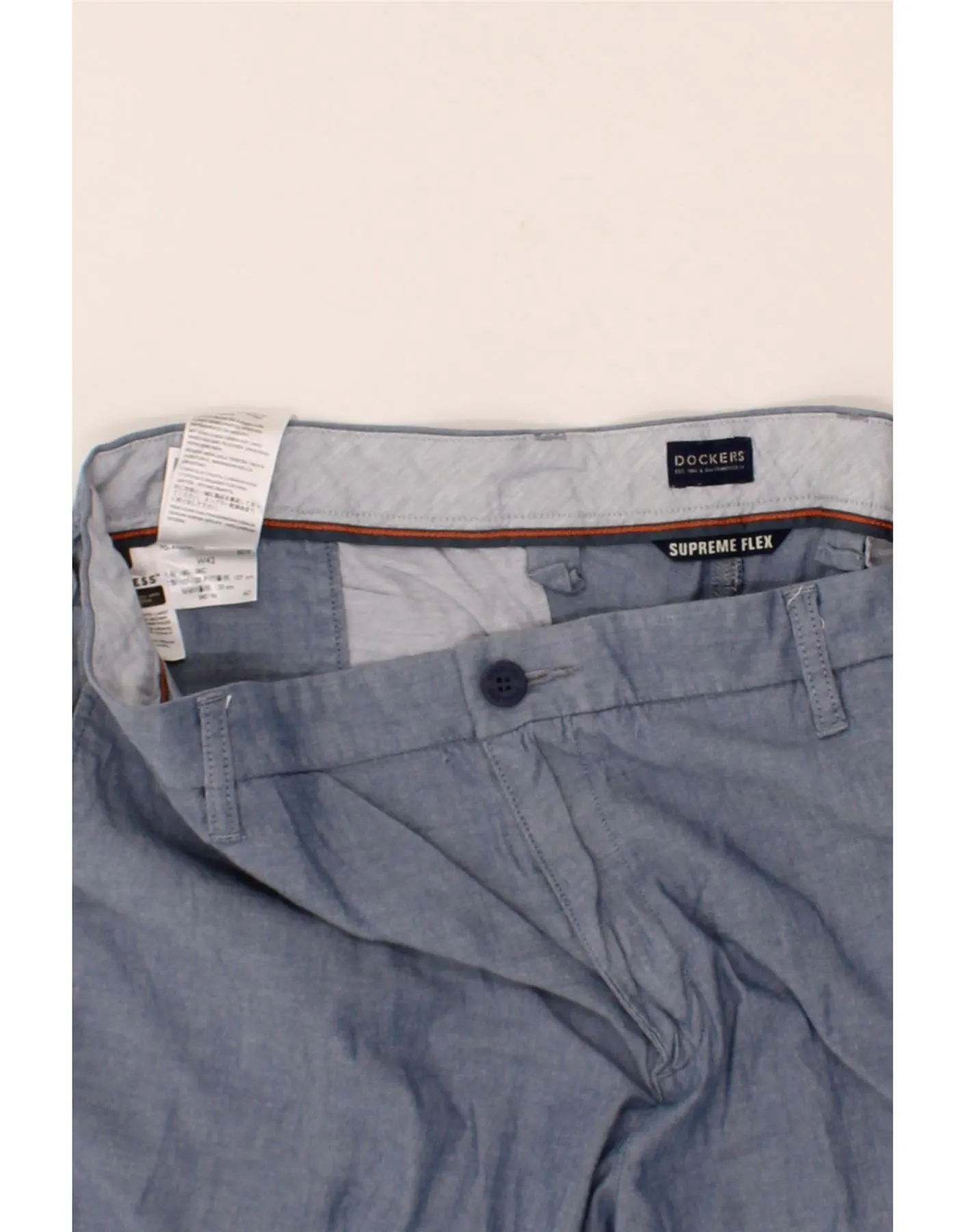 DOCKERS Mens Flex Chino Shorts W42 2XL Navy Blue Cotton