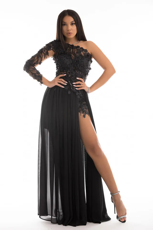 Elegante abito da cerimonia modello mono manica