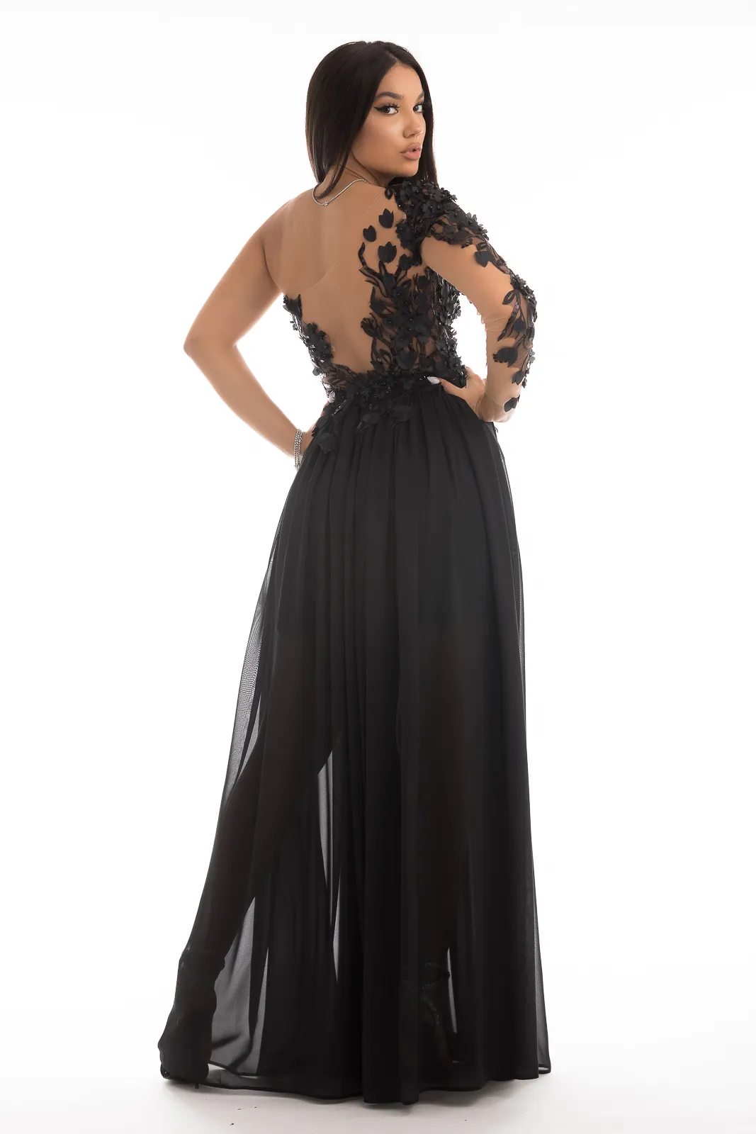 Elegante abito da cerimonia modello mono manica