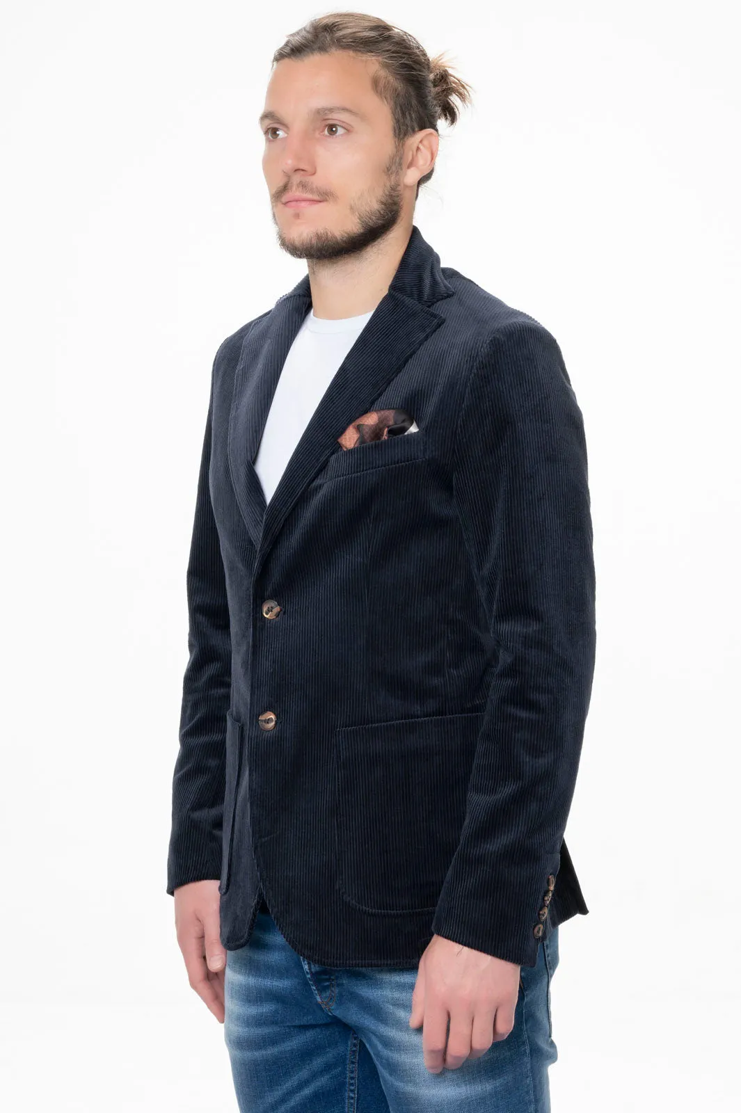  Elia Uomo Giacca blu in velluto made in italy elia  