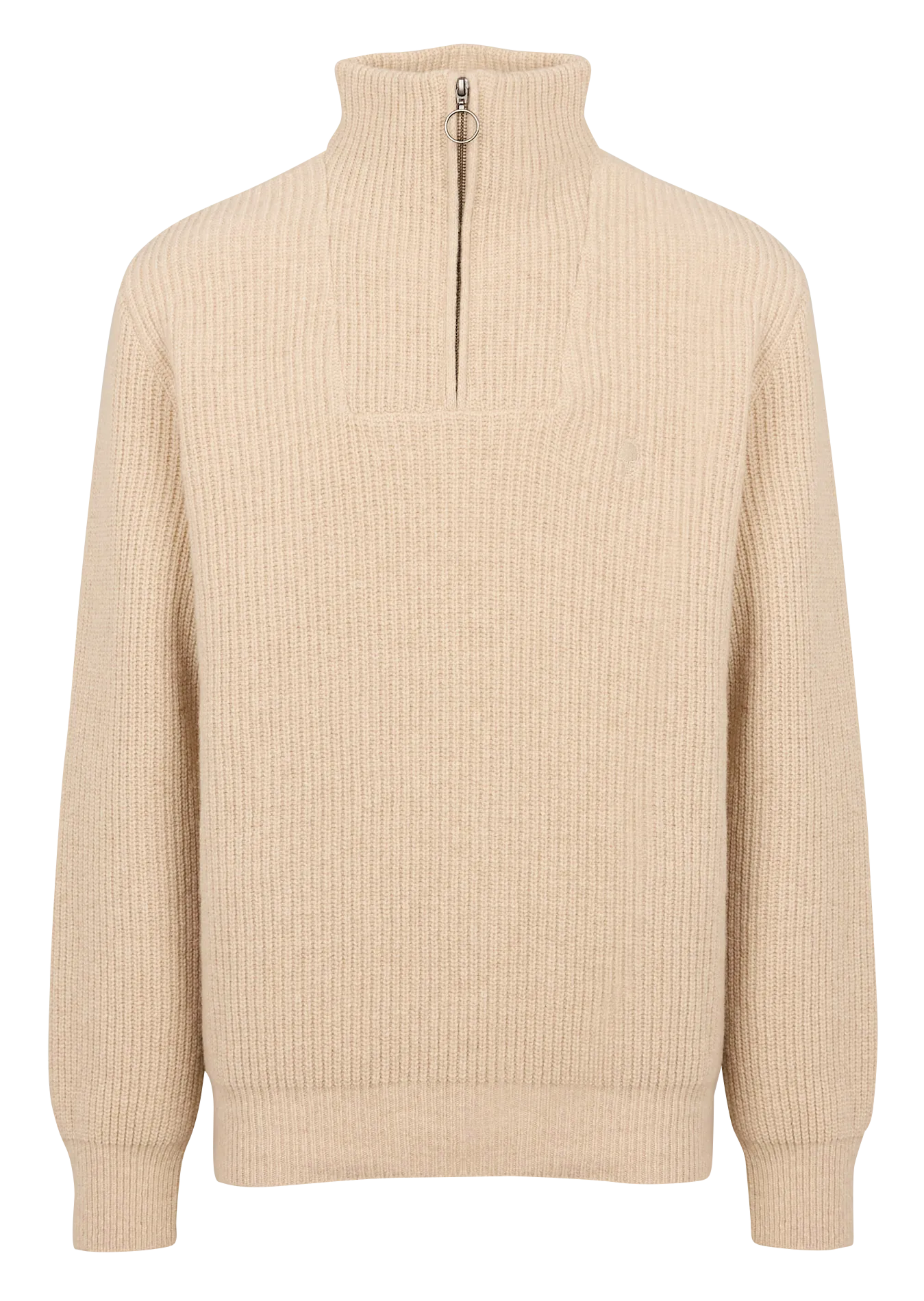  FAGUO   ARDENNE - Maglione a coste con zip in misto lana | Beige