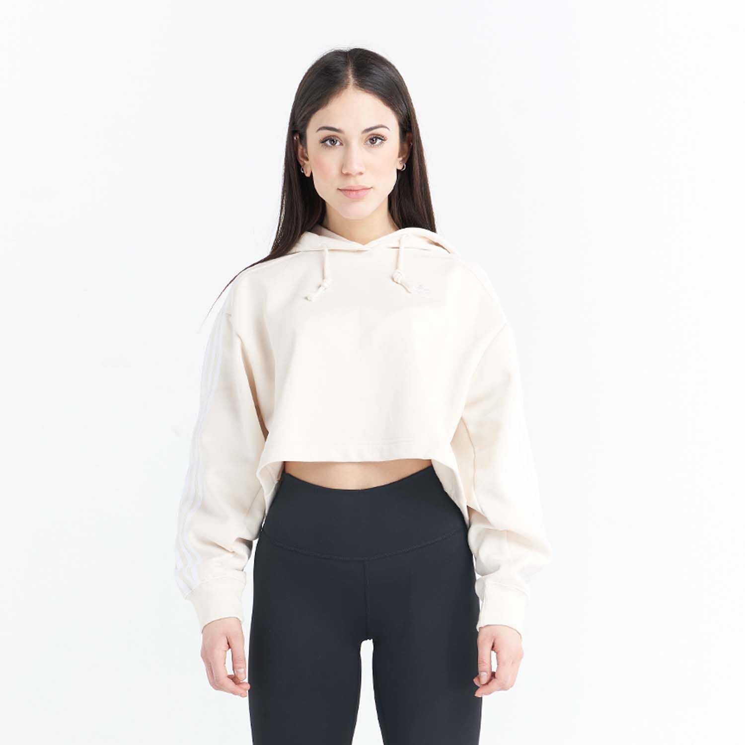 Felpa ADIDAS Donna SHORT HOODIE Bianco