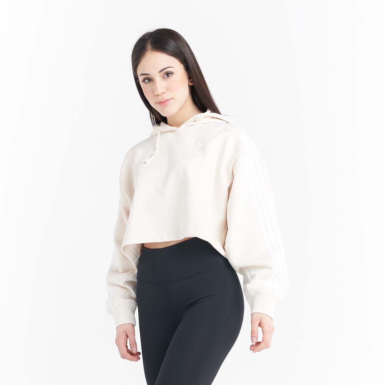Felpa ADIDAS Donna SHORT HOODIE Bianco