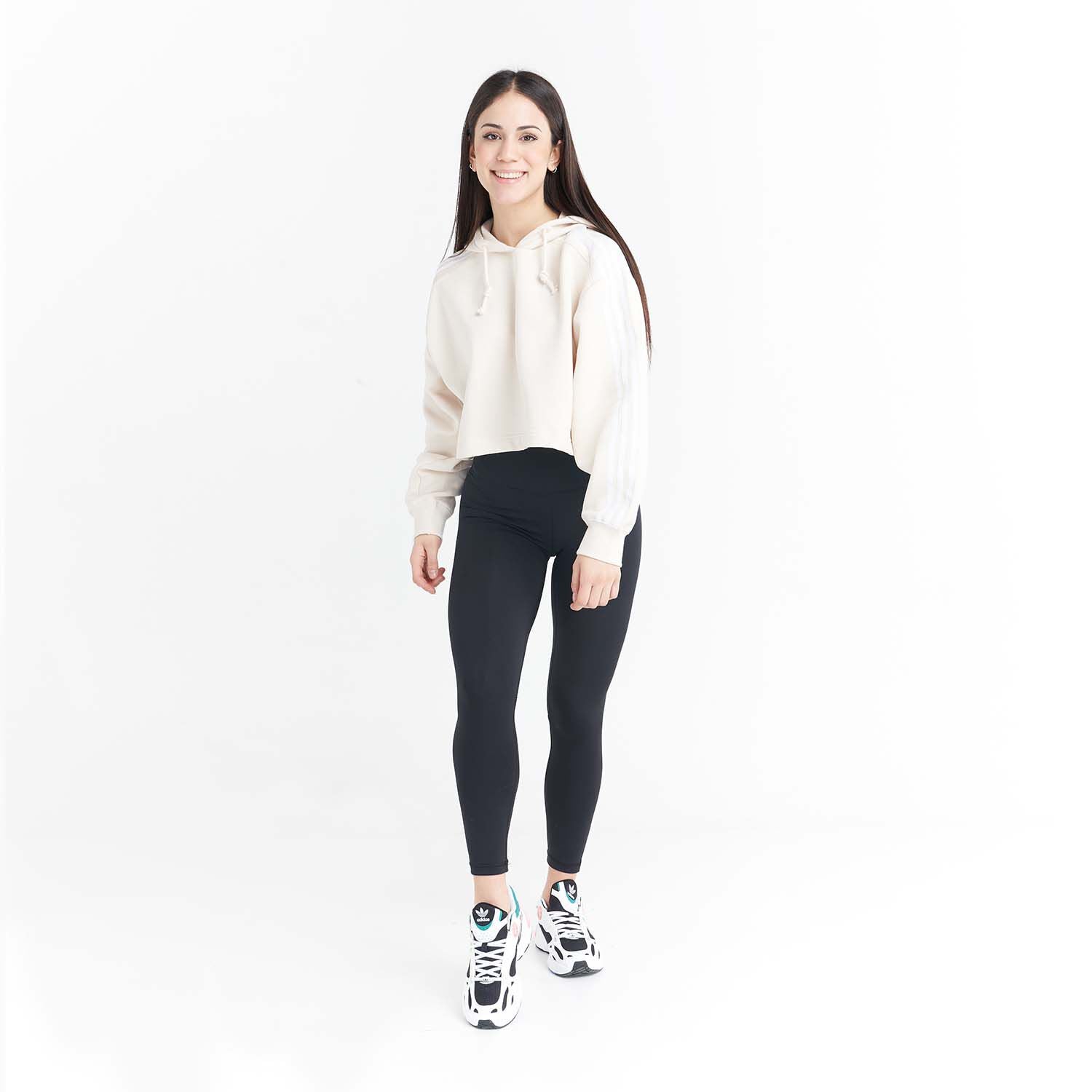 Felpa ADIDAS Donna SHORT HOODIE Bianco