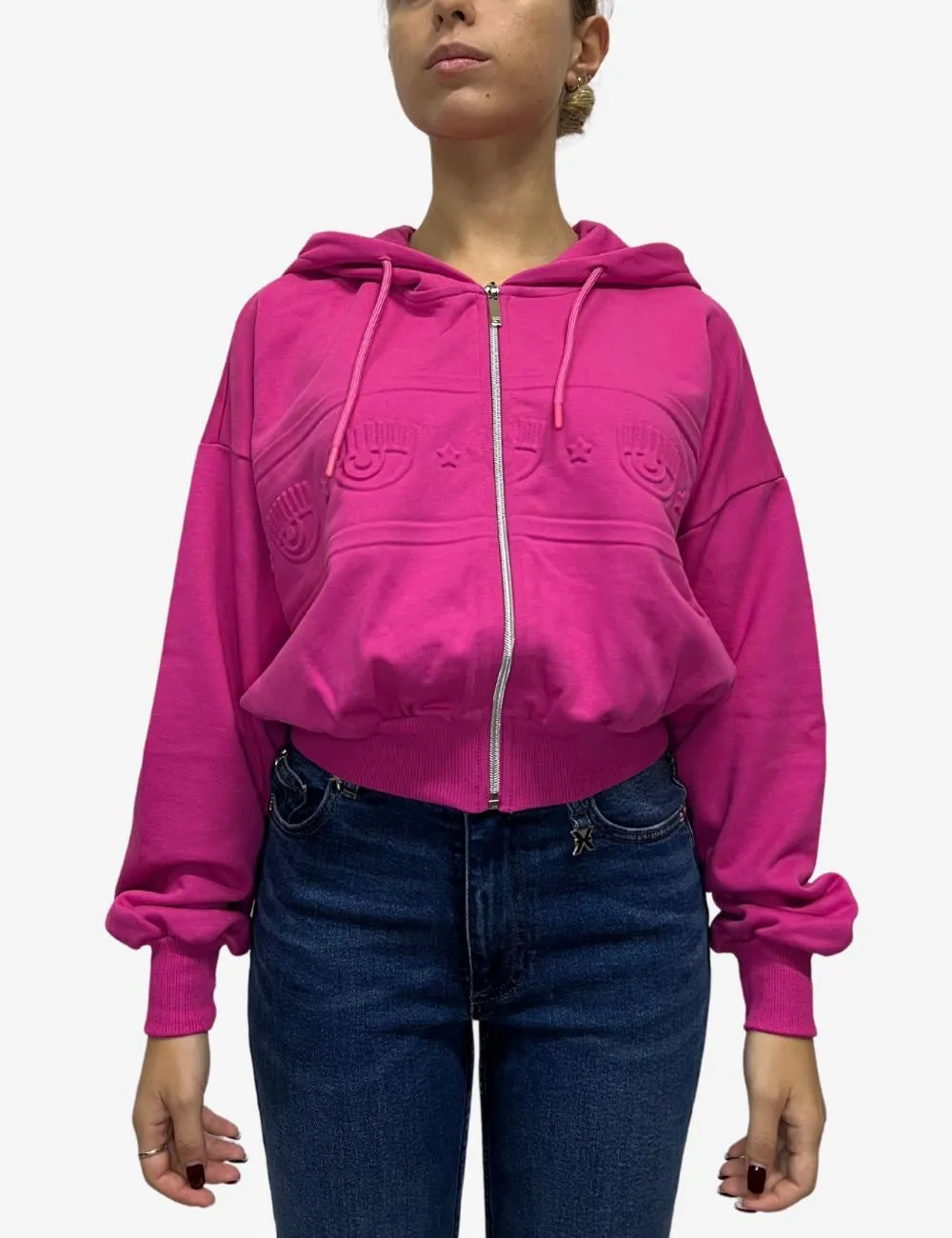 Felpa Chiara Ferragni fullzip con cappuccio e logo 