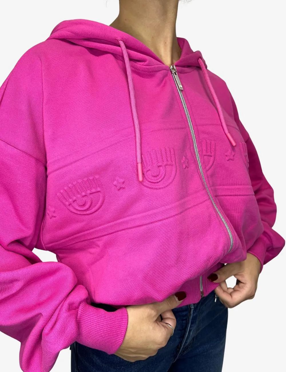 Felpa Chiara Ferragni fullzip con cappuccio e logo 