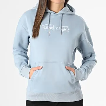 Felpa con cappuccio da donna F222138 Azzurro