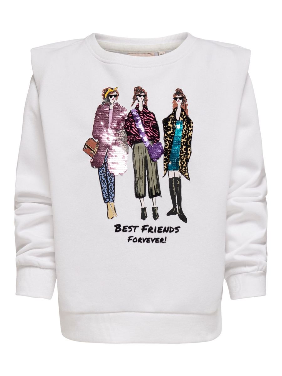 FELPA Ragazza ONLY 15246068 SASCHA BRIGHT WHITE