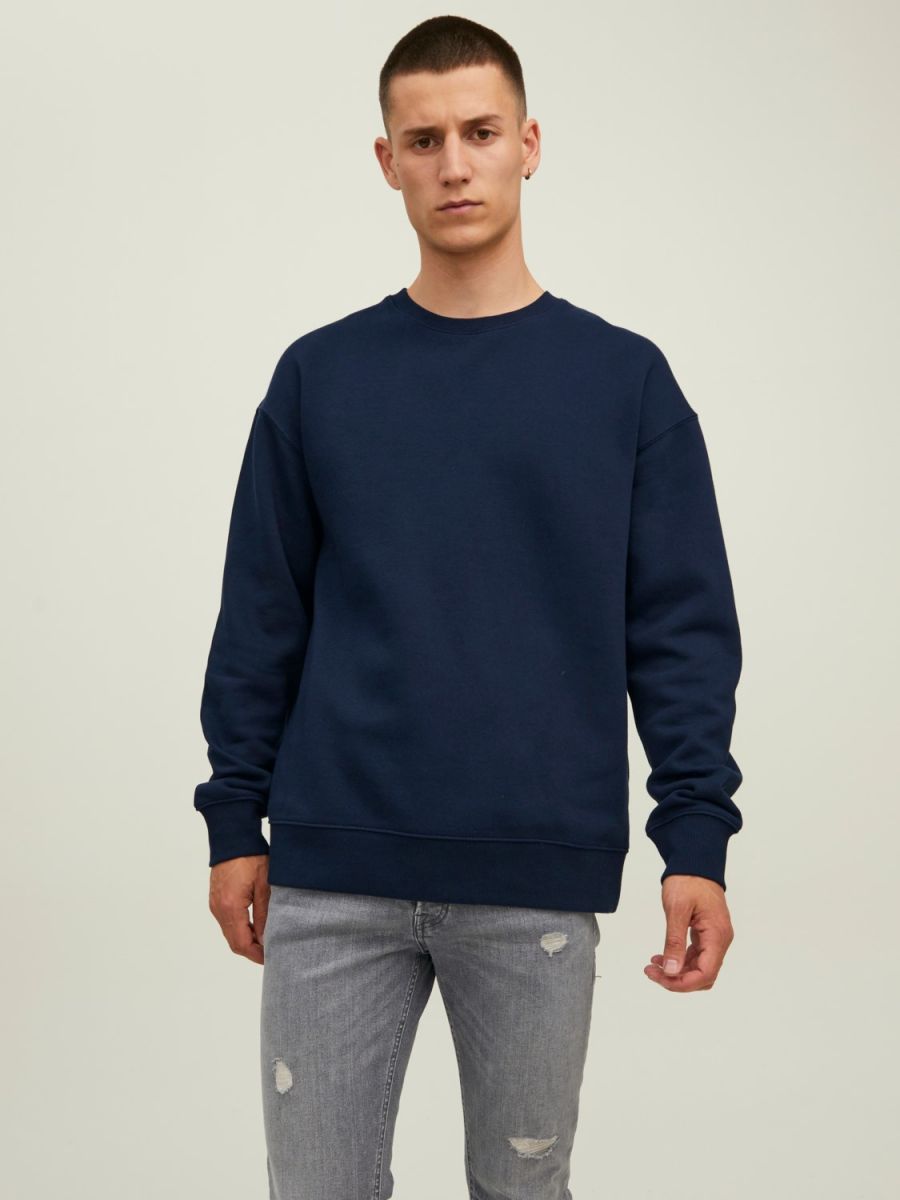 FELPA Uomo JACK&JONES 12208182 CREW NECK NAVY BLAZER
