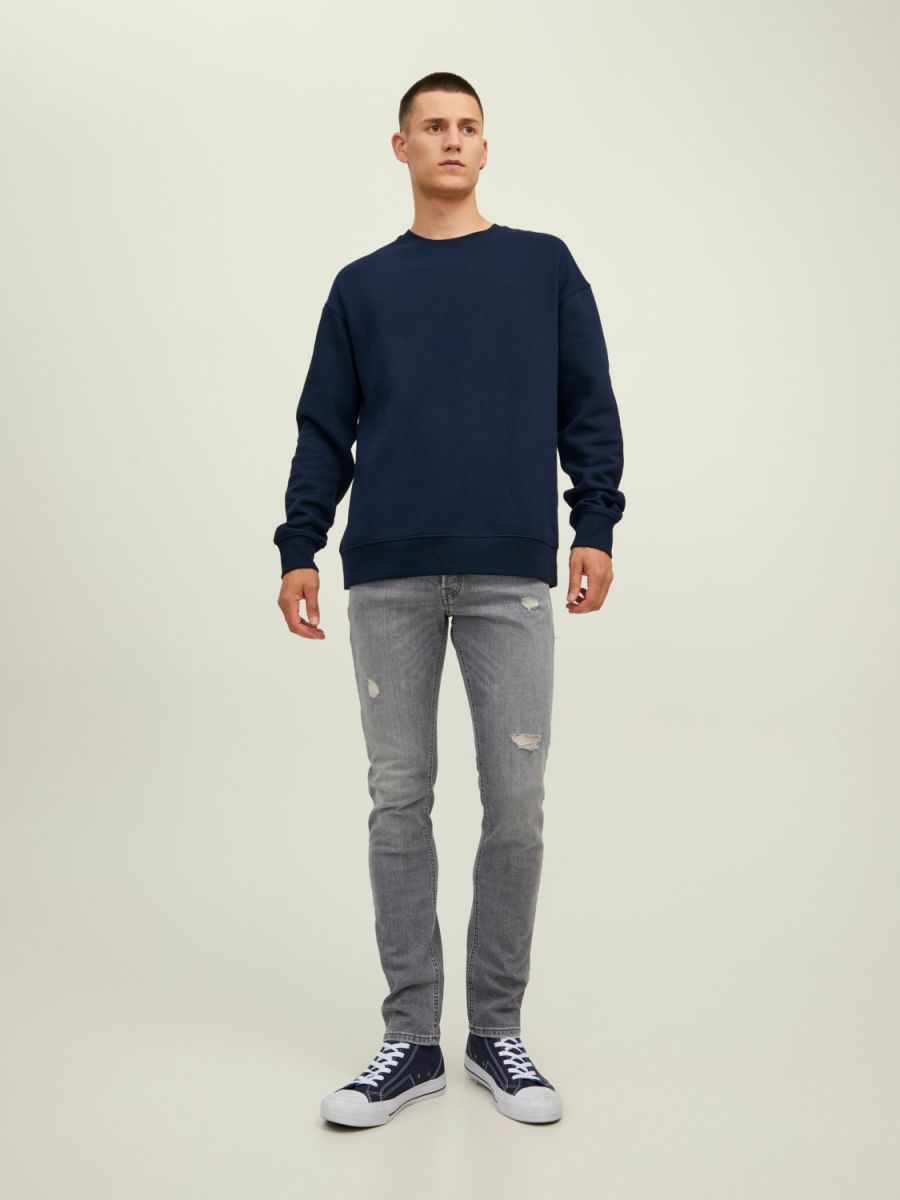 FELPA Uomo JACK&JONES 12208182 CREW NECK NAVY BLAZER