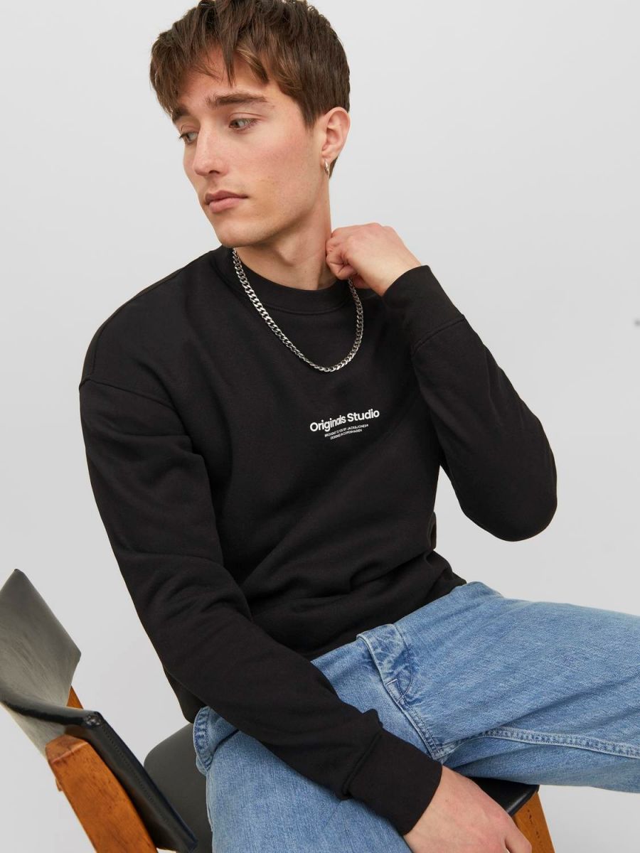 FELPA Uomo JACK&JONES 12241694 JORVESTERBRO BLACK