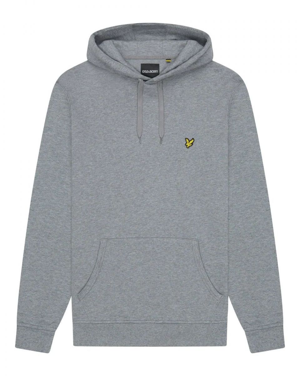 FELPA Uomo LYLE & SCOTT 1874 ML1139V BRUSHED BACK HOODIE T28 MID GREY MARL