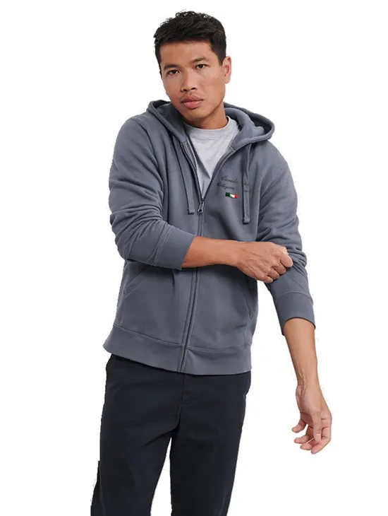 Felpa Zip Con Cappuccio 266 Grigio