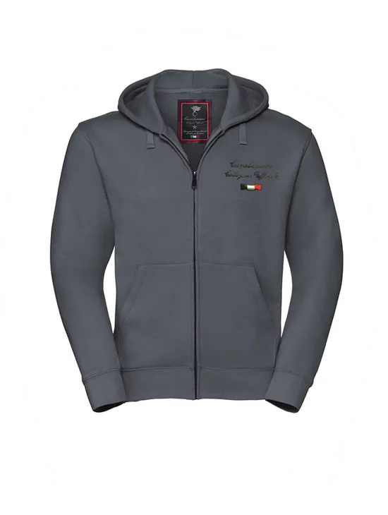 Felpa Zip Con Cappuccio 266 Grigio