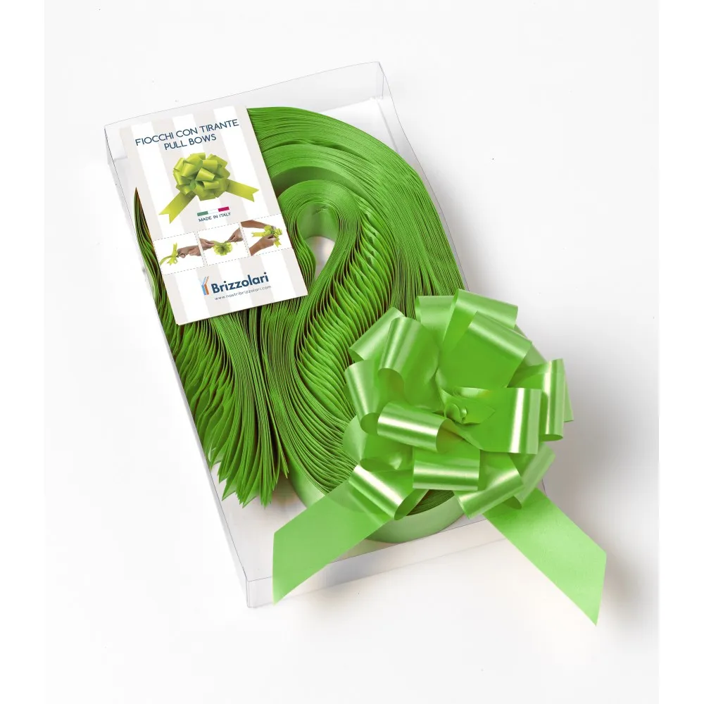 Fiocco Rapido Verde Mela per decorazione da matrimonio e per laurea 30pz x 31mm